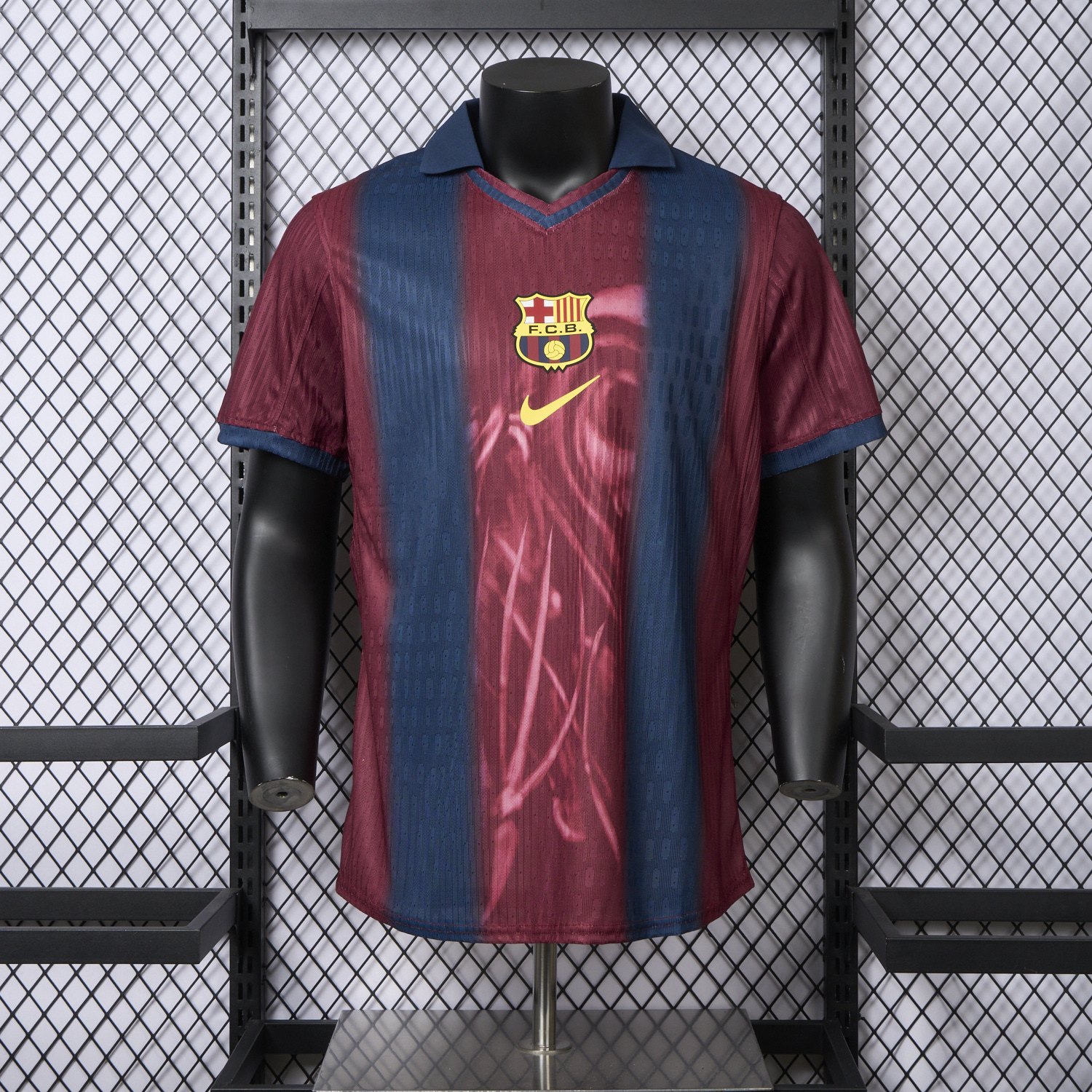 foot-Barcelona x Travis Scott 2000-01 Home Retro Style Skeleton Jersey - Player Version