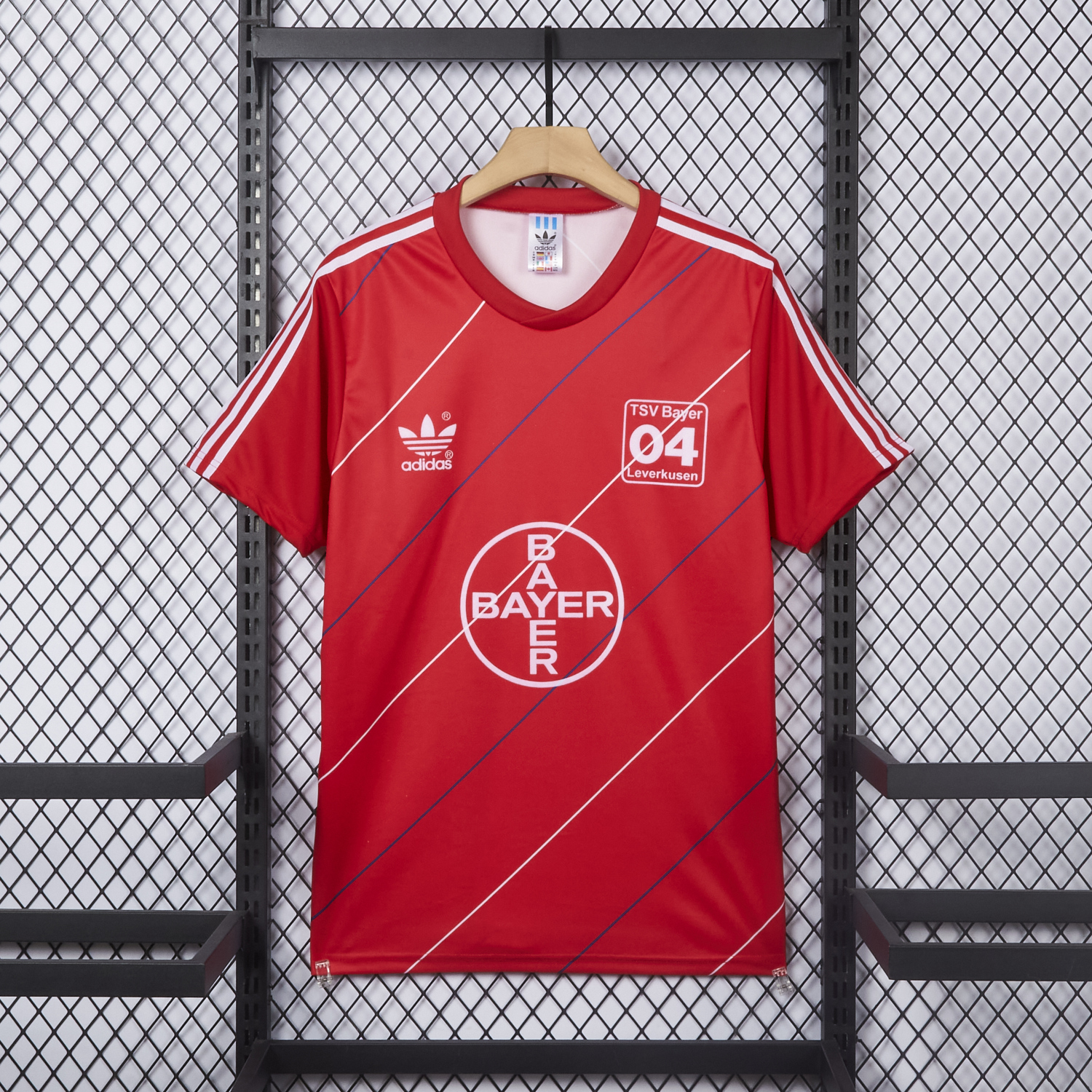 Unitedfootballkit.com | Retro Bayer 04 Leverkusen 1987-88 Home Red Jersey -Customize Name, Number and Patch | Worldwide Shipping