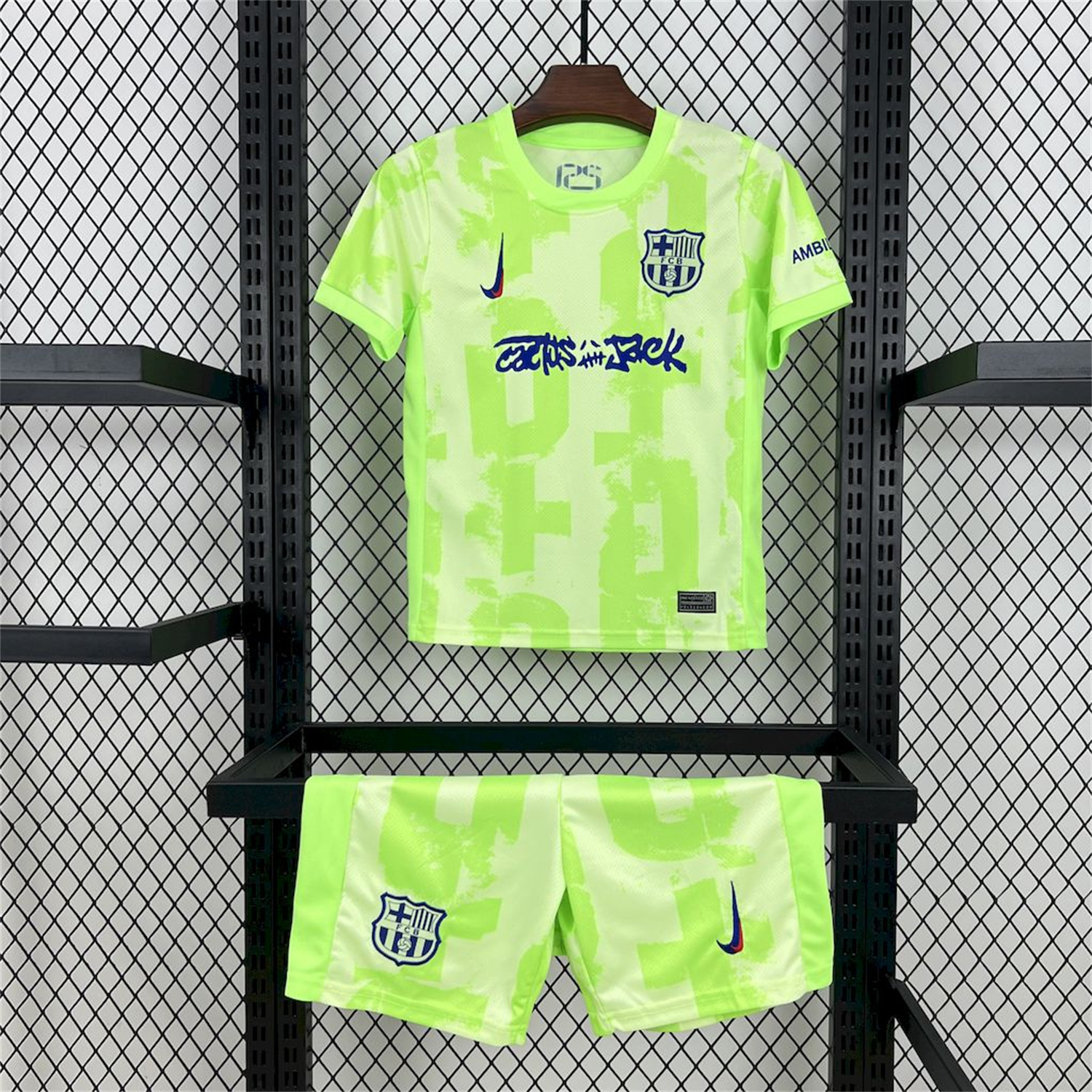 foot-Barcelona x Travis Scott 24-25 Third Green Kids Kit