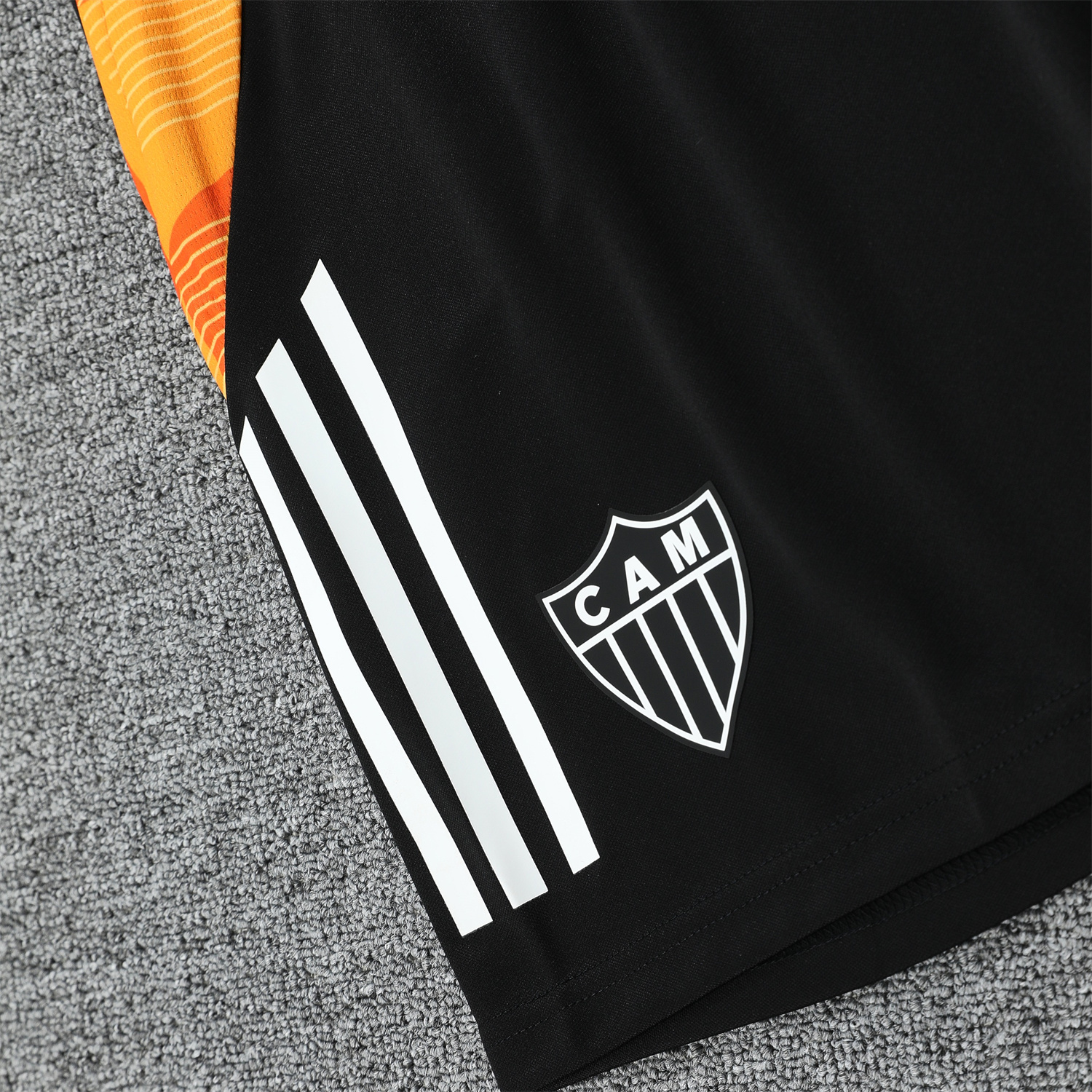 foot-Atletico Mineiro 25-26 Short-Sleeve Kids Training Set - Black Top With Black Shorts