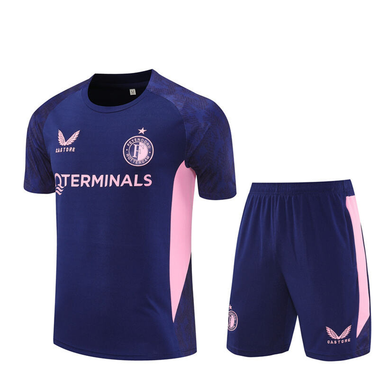 foot-Feyenoord 25-26 Short-Sleeve Training Set - Royal Blue Top & Royal Blue Shorts