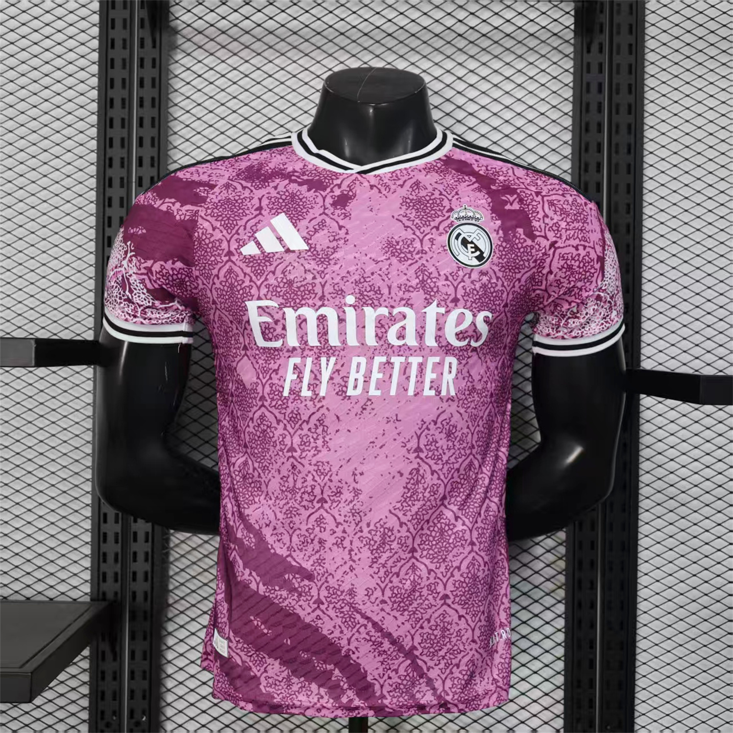 Unitedfootballkit.com | Real Madrid 25-26 Pink With Purple Texture Special Jersey - Player Version -Customize Name, Number and Patch | Worldwide Shipping