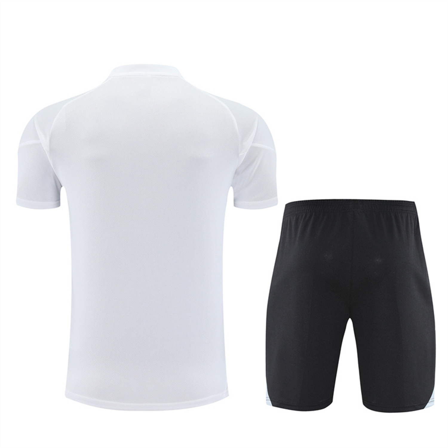 foot-INT M.A.M 25-26 Kids Short-Sleeve Training Set - White Top and Black Shorts