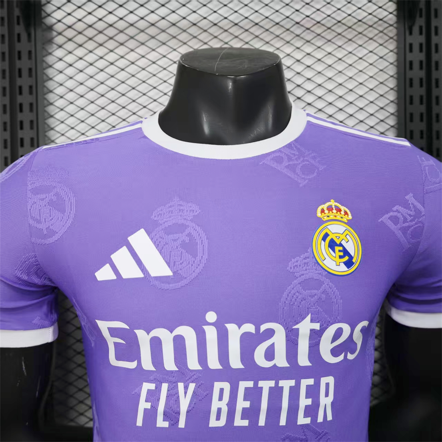 foot-Real Madrid 25-26 Purple Team Logo Jacquard Special Jersey - Player Version