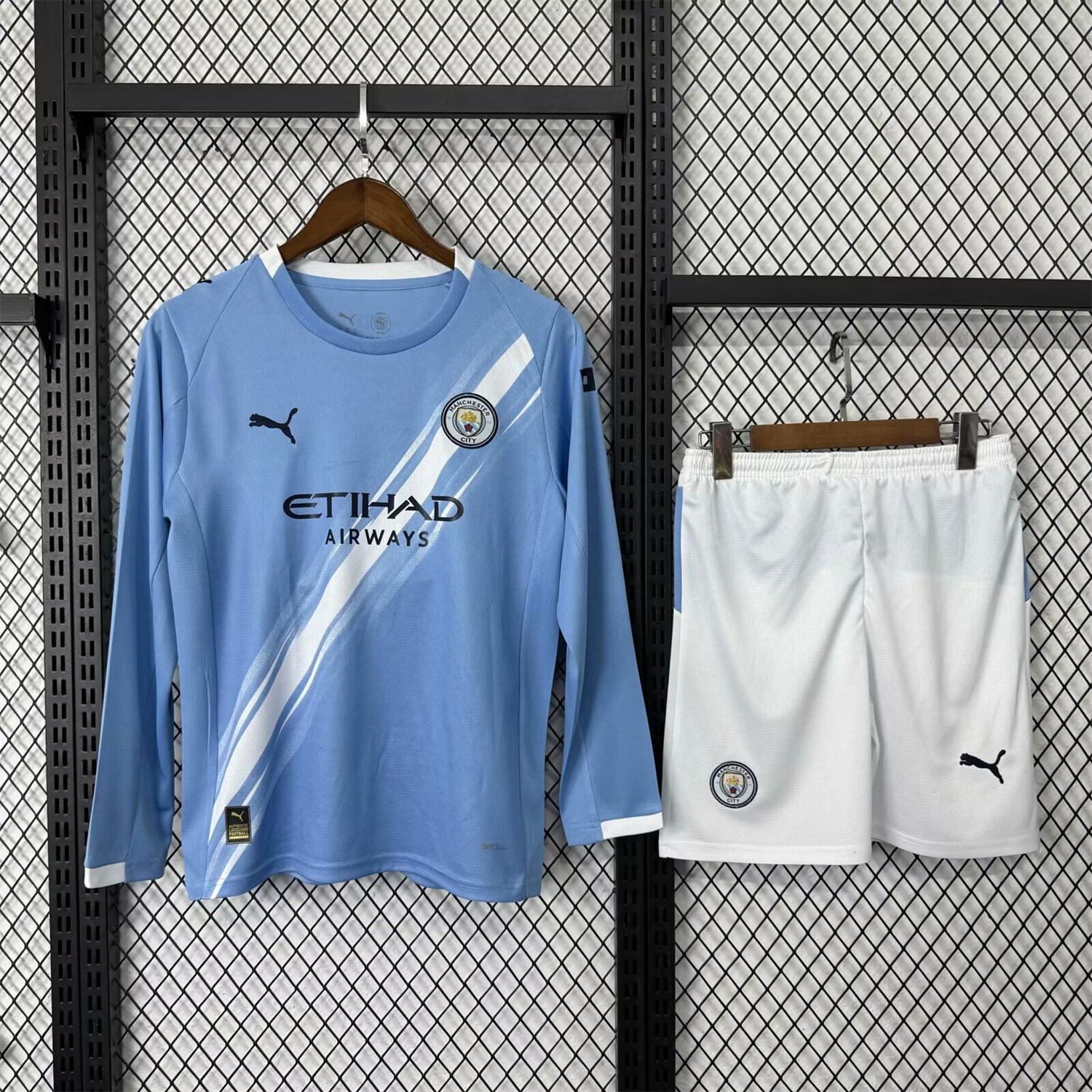 foot-Manchester City 25-26 Home Long Sleeves Kids Kit