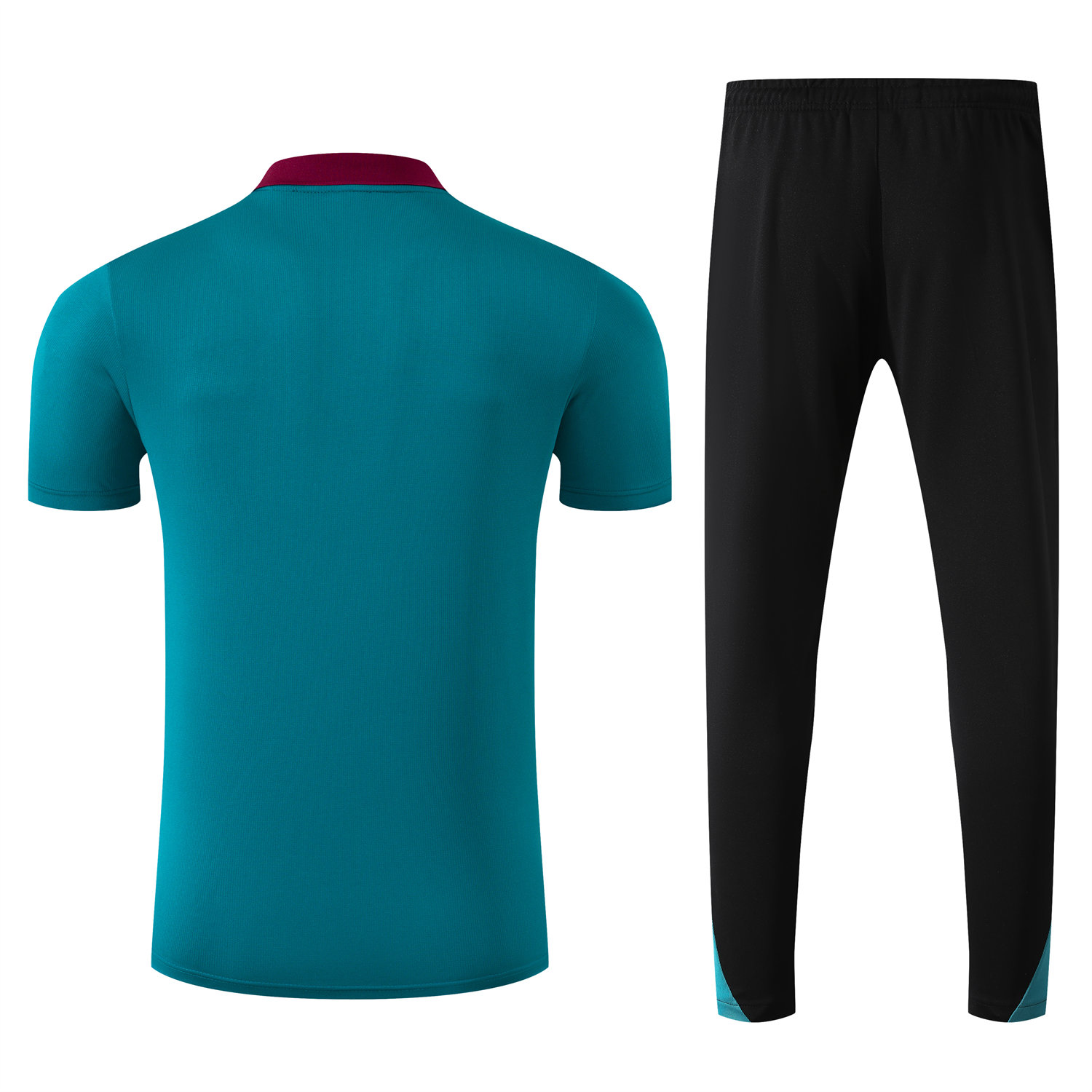 foot-Paris Saint-Germain PSG 25-26 POLO Short-Sleeve Training Set - Blue Green Top and Black Pants