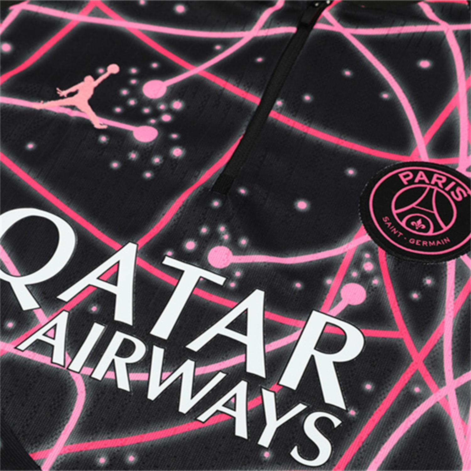 foot-Paris Saint-Germain PSG 25-26 Kids Long Sleeve Training Set - JD Black Pink Top and Black Pants