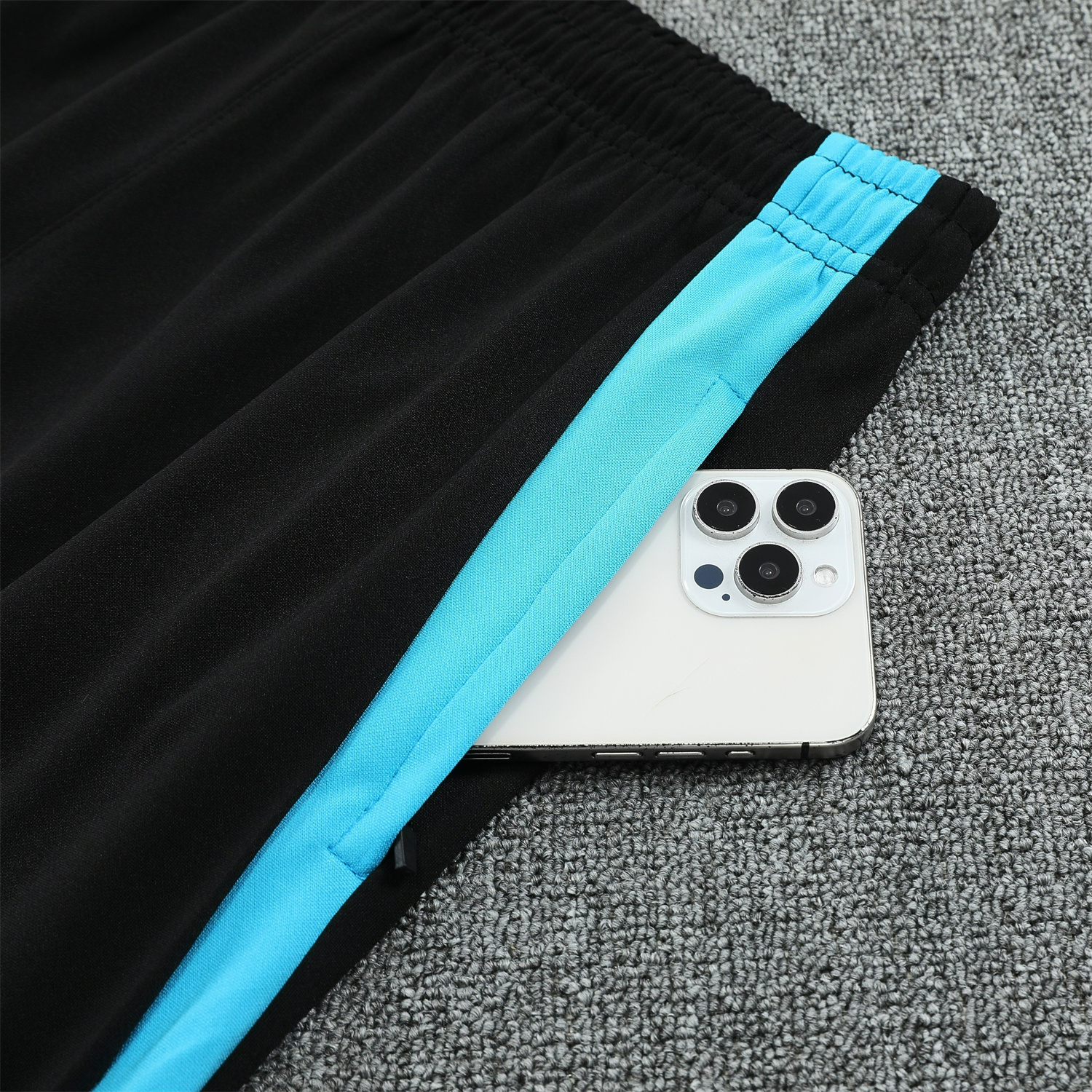 foot-Argentina 25-26 POLO Short-Sleeve Training Set - Deep Blue Top and Pants with Blue Stripes