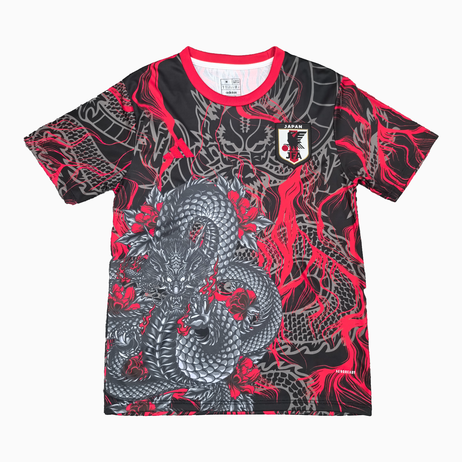 foot-Japan 25-26 Black Dragon Black And Red Jersey - Fans Version