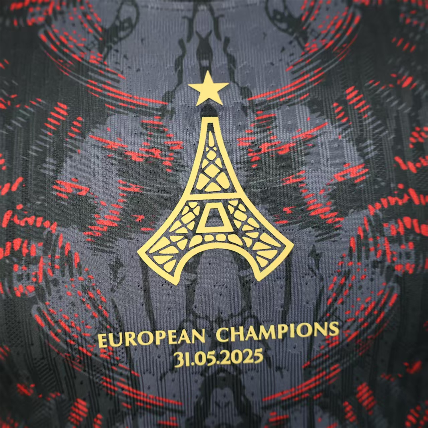 foot-Paris Saint-Germain PSG 25-26 Champions League Commemorative Edition Black Red Eiffel Tower Jersey - Player Version