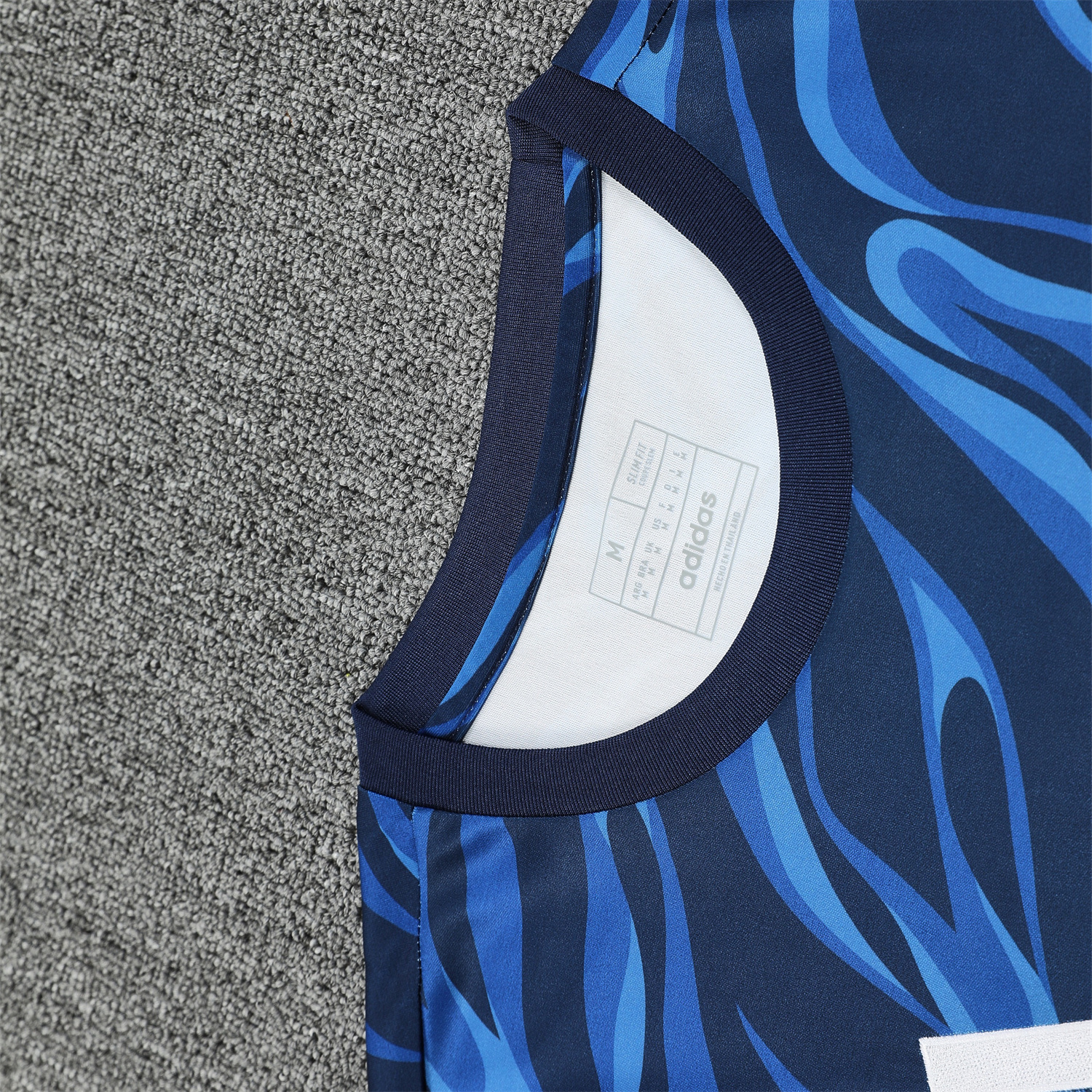 foot-Real Madrid 25-26 Short-Sleeve Training Set - Blue Water Pattern Top & Deep Blue Shorts