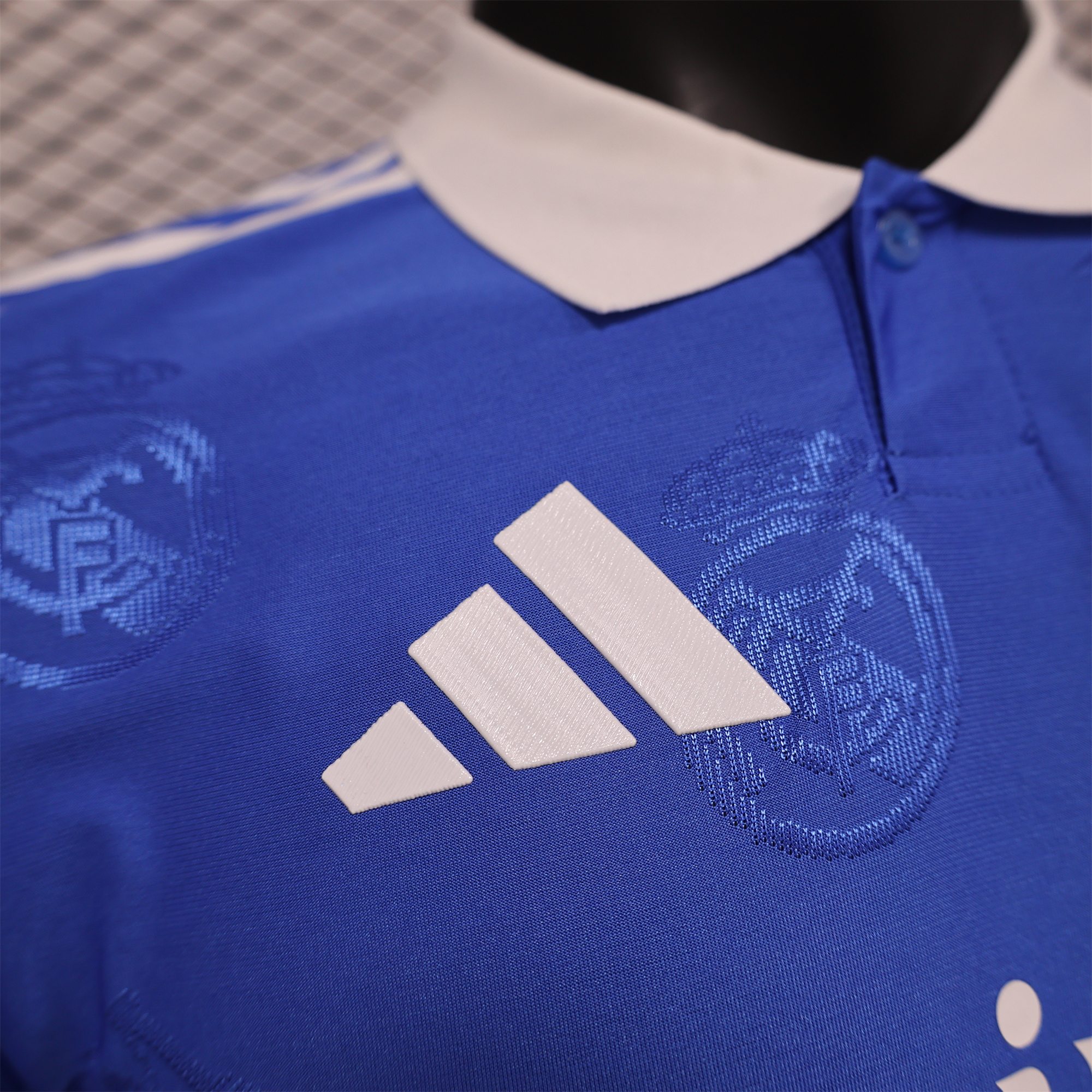 JerseysGala.com | Real Madrid 24-25 Blue LOGO Special Edition Jersey - Player Version -Customize Name, Number and Patch | Worldwide Shipping