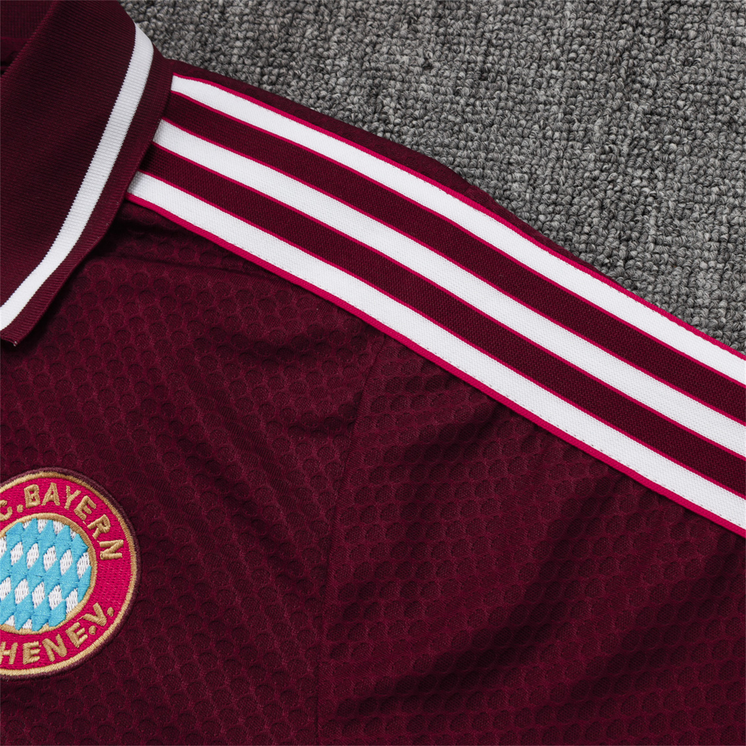 foot-Bayern Munich 25-26 POLO Short-Sleeve Training Set - Deep Red Top and Pants