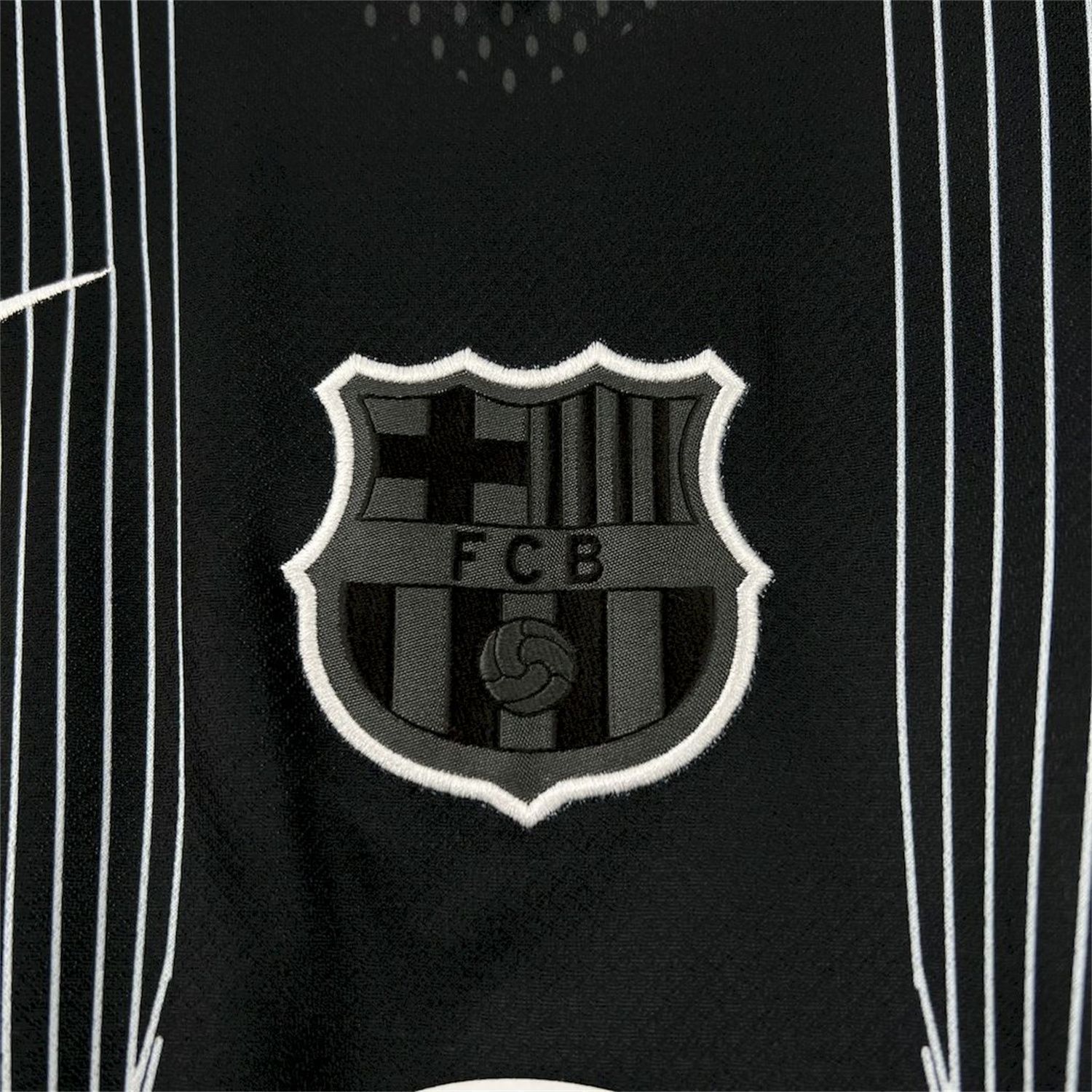 foot-Barcelona 25-26 T90 White Lines Black Jersey - Fans Version