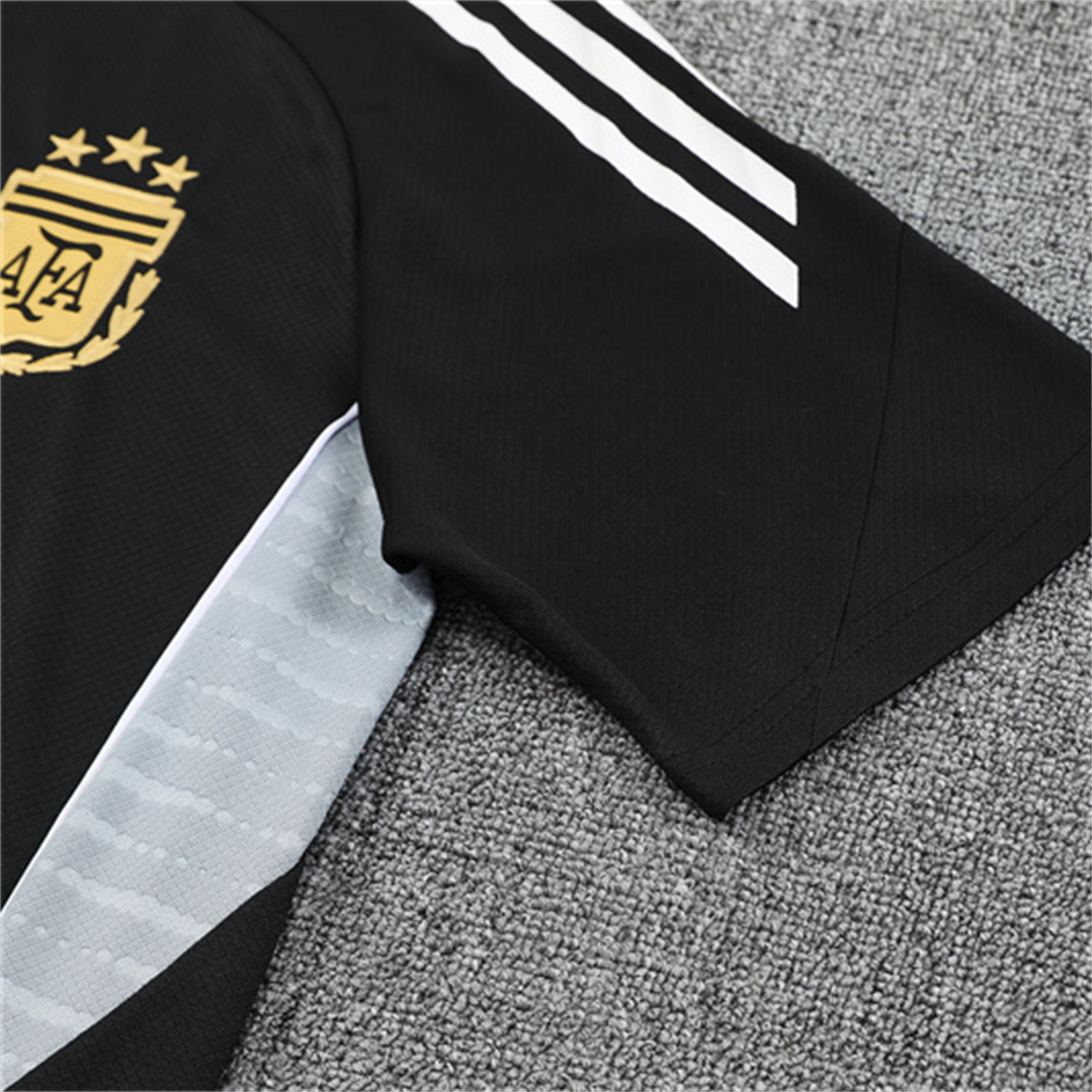 foot-Argentina 25-26 Pre-Match Short-Sleeve Training Set - Black Top & Shorts