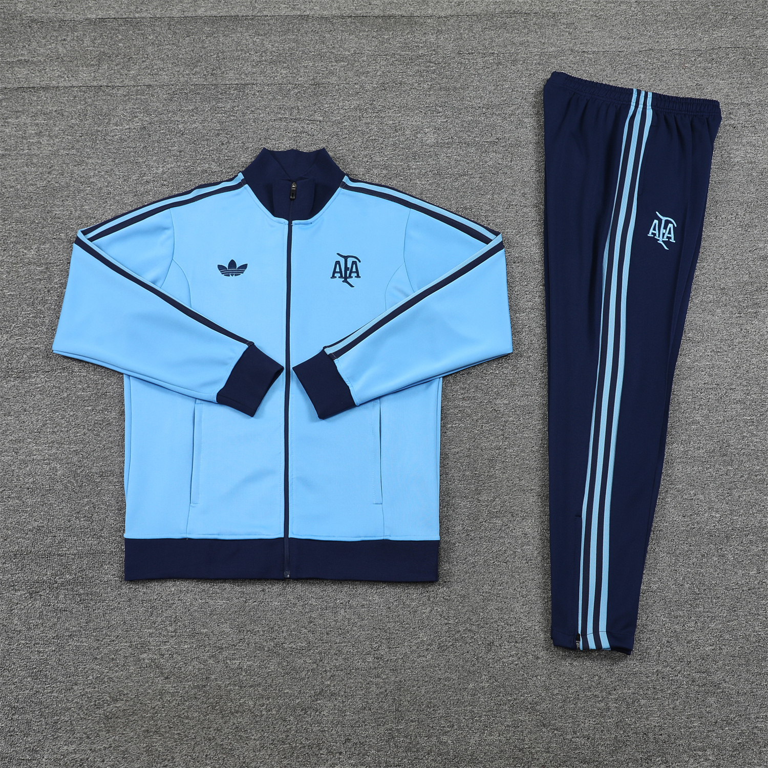 foot-Argentina 24-25 Throwback Jacket Training Tracksuit - Blue Jackets & Deep Blue Pants