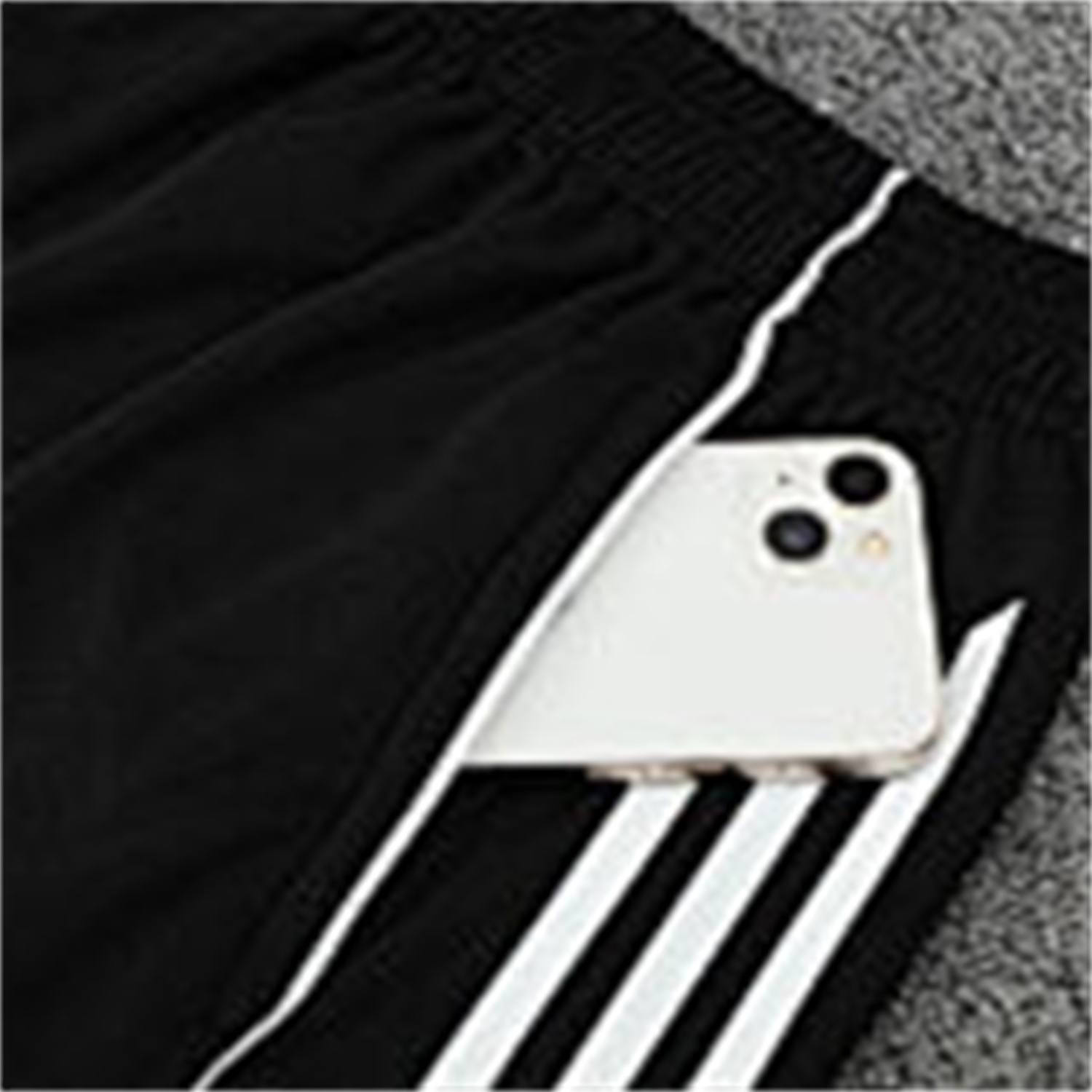 foot-Real Madrid 25-26 Short-Sleeve Training Set - Light Grey Stripes Black Top & Black Shorts