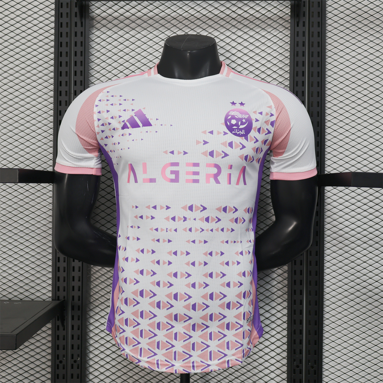 foot-Algeria 25-26 Pink and Purple Triangle Pattern Black Jersey - Player Version