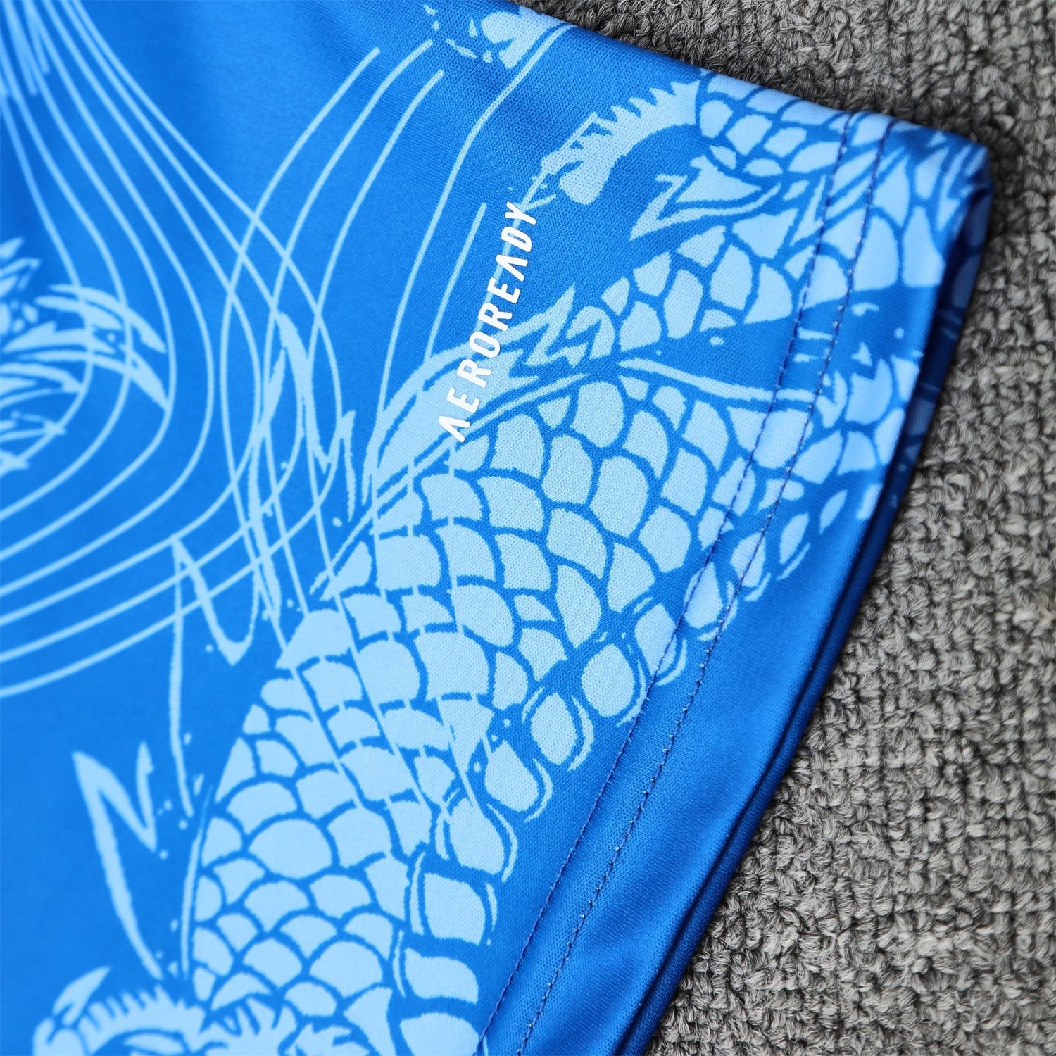 foot-Real Madrid 25-26 Short-Sleeve Training Set - Blue Black Dragon Top & Black-White Shorts