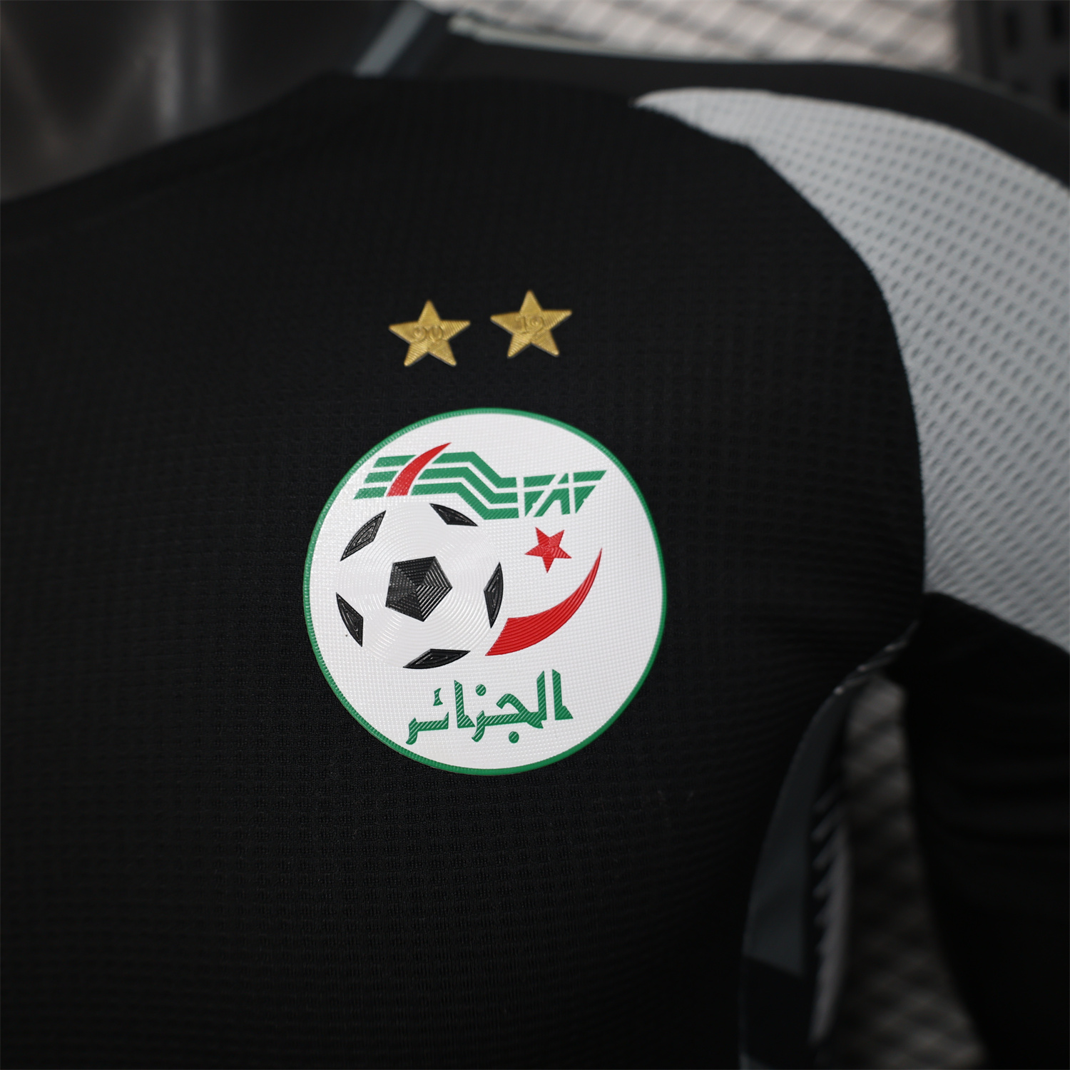 foot-Algeria 25-26 Pure Black Jersey with Grey Block - Player Version