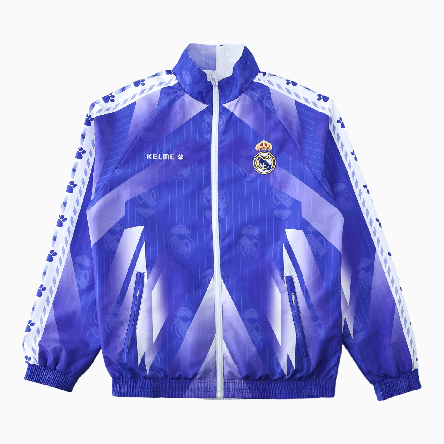 foot-Retro Real Madrid 1996-97 Double Sided Reversible Windbreaker - Blue & Green