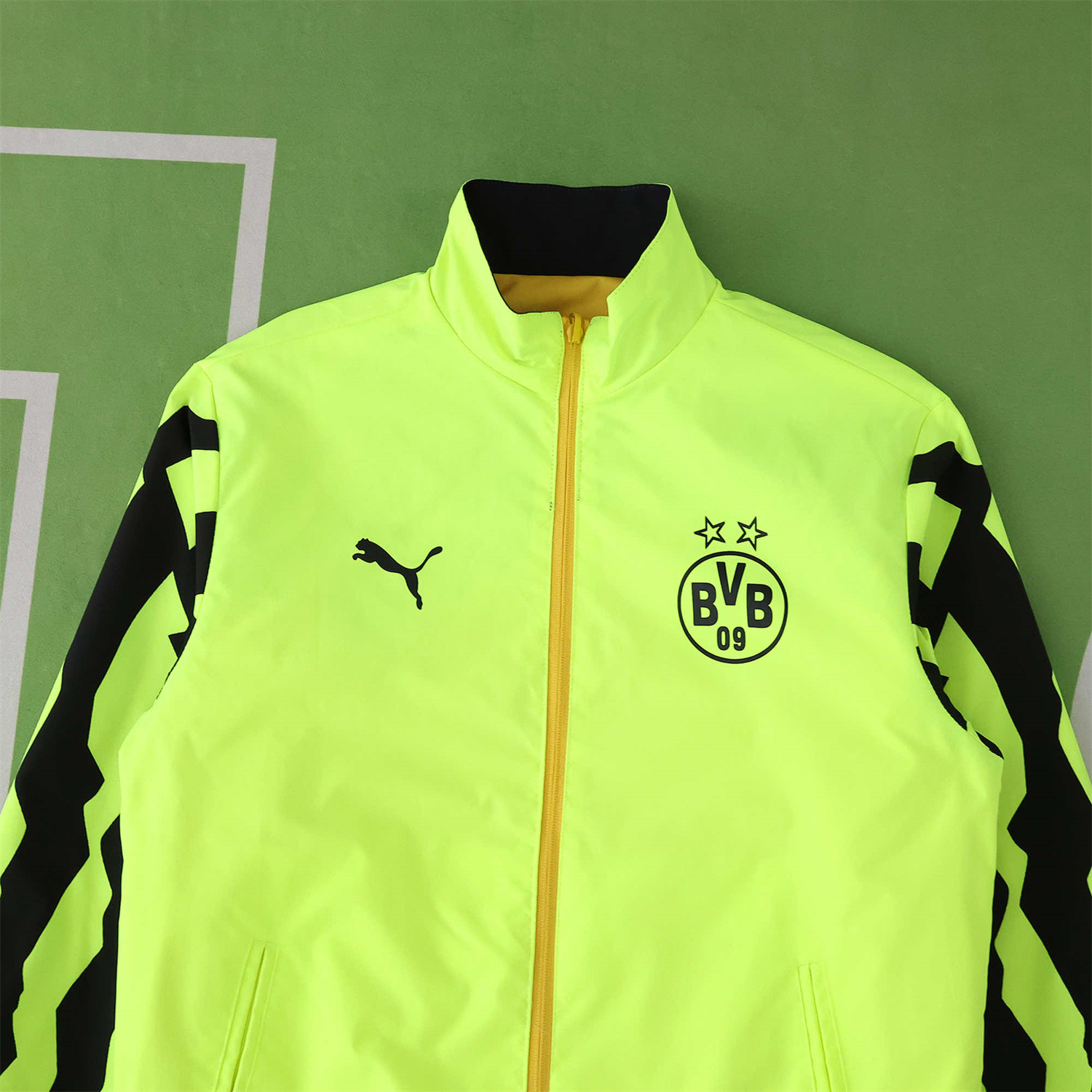 foot-Dortmund 25-26 Double Sided Reversible Windbreaker - Green & Yellow