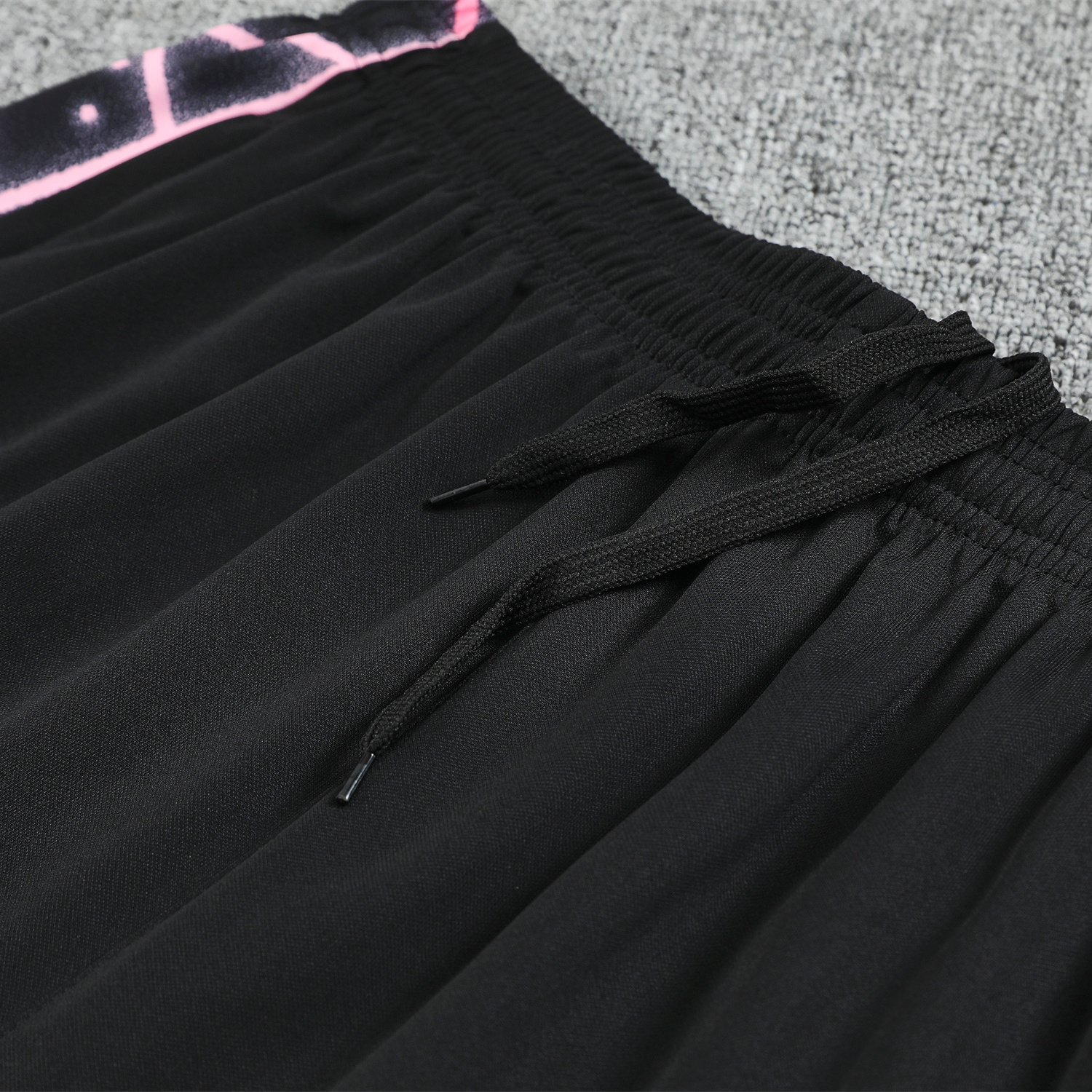 foot-Paris Saint-Germain PSG 25-26 Short-Sleeve Training Set - Pink Fluorescent Rays Black Top & Black Shorts