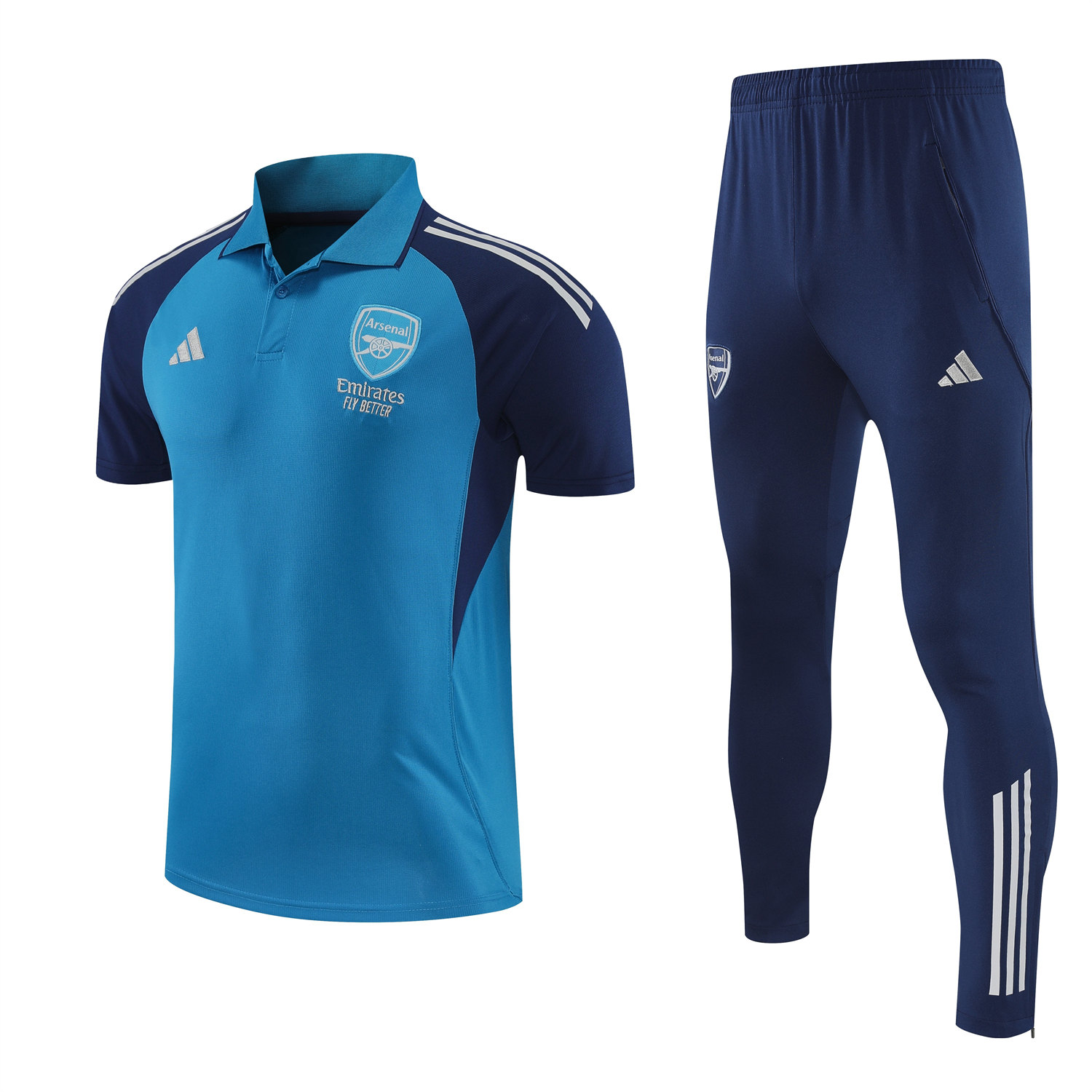 Unitedfootballkit.com | Arsenal 25-26 POLO Short-Sleeve Training Set - Royal Blue Top and Deep Blue Pants -Customize Name, Number and Patch | Worldwide Shipping