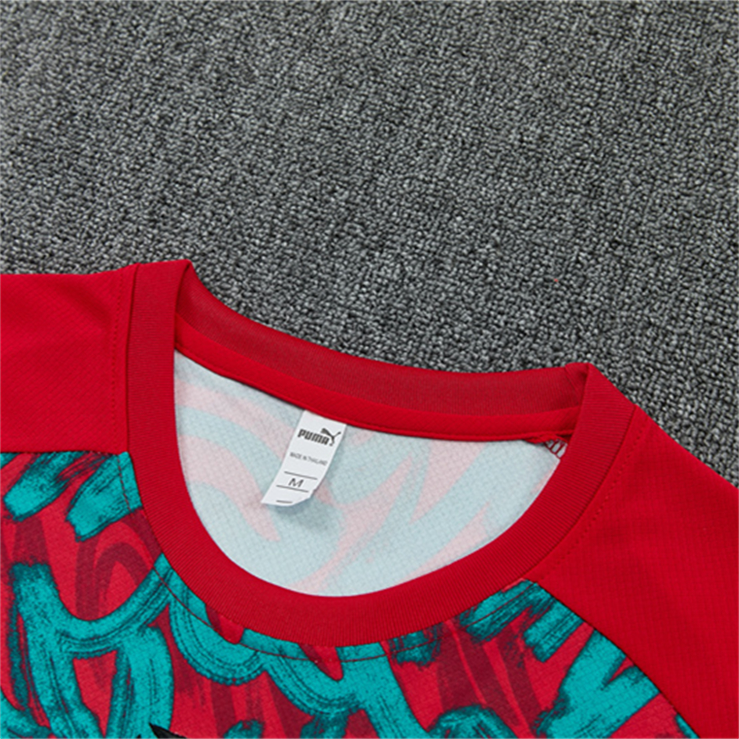 Funinjersey-Portugal 2026 Kids Short-Sleeve Training Set - Red And Turquoise With A Swirling Pattern Top & Pants