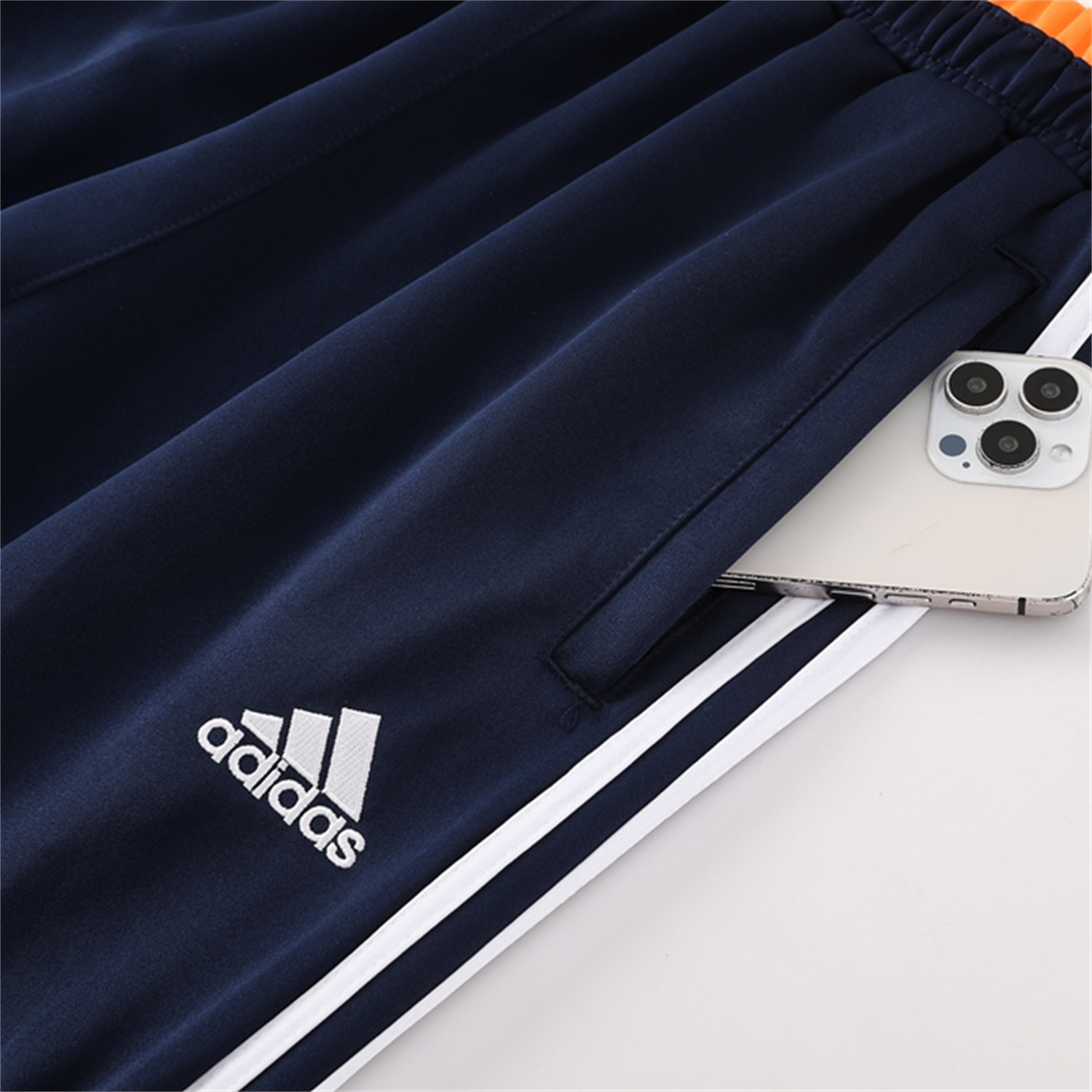 foot-Real Madrid 25-26 Jacket Training Tracksuit - Royal Blue Jackets & Pants with Orange Lines