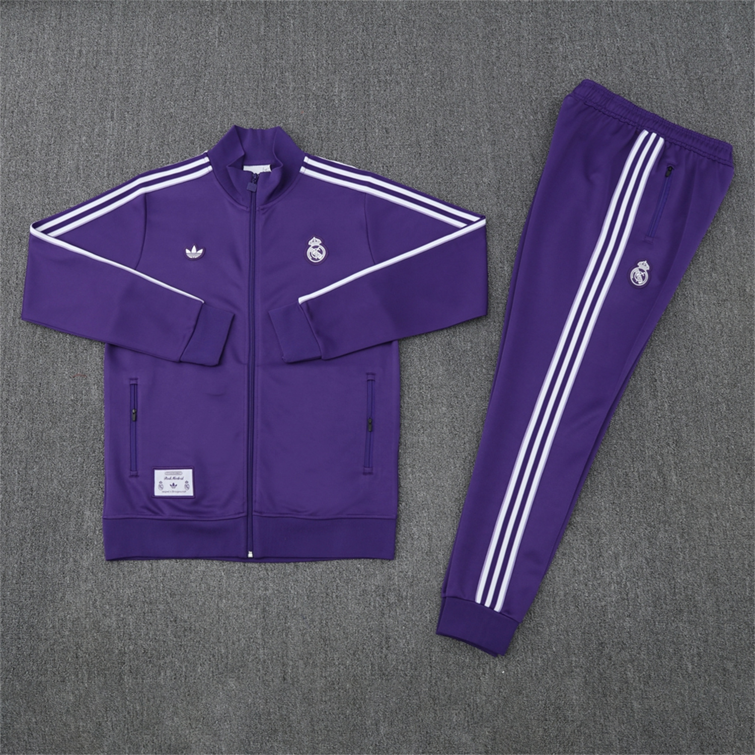foot-Real Madrid 25-26 Purple Terrace Icon Jacket Training Tracksuit - Purple Jackets & Pants