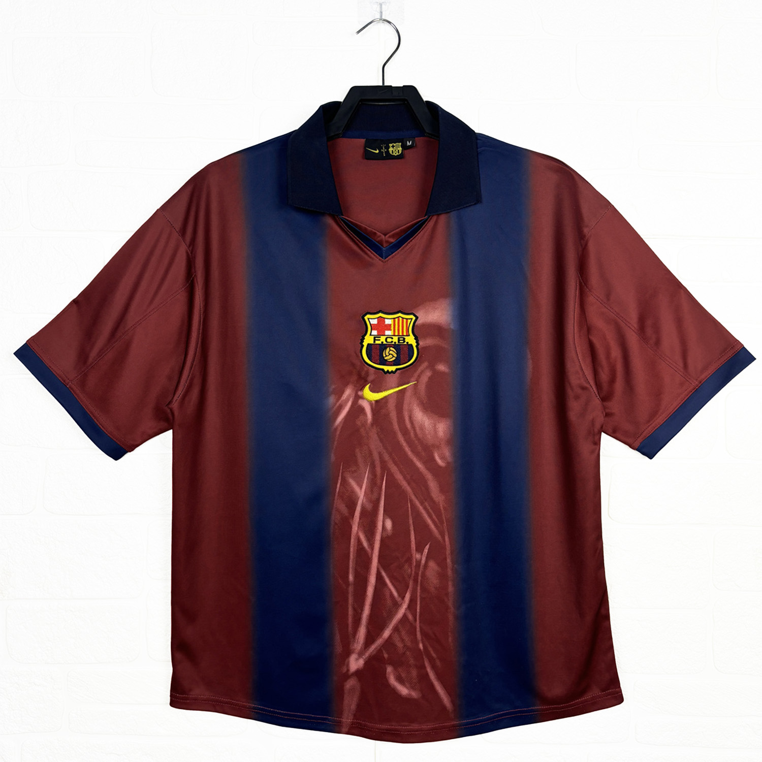 foot-Barcelona x Travis Scott 2000-01 Home Retro Style Skeleton Jersey With Back Printing - Fans Version