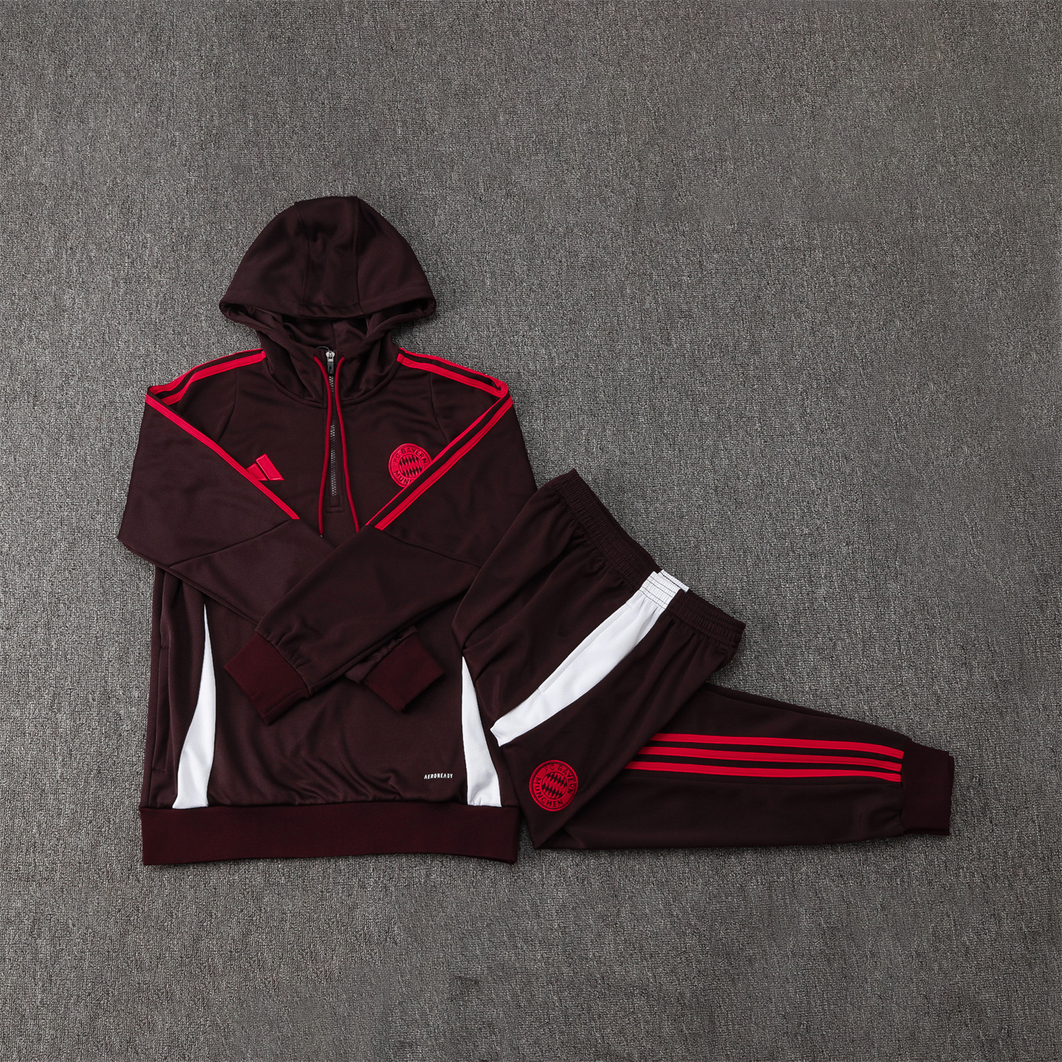 foot-Bayern Munich 24-25 Long Sleeve Training Set - Dark Red