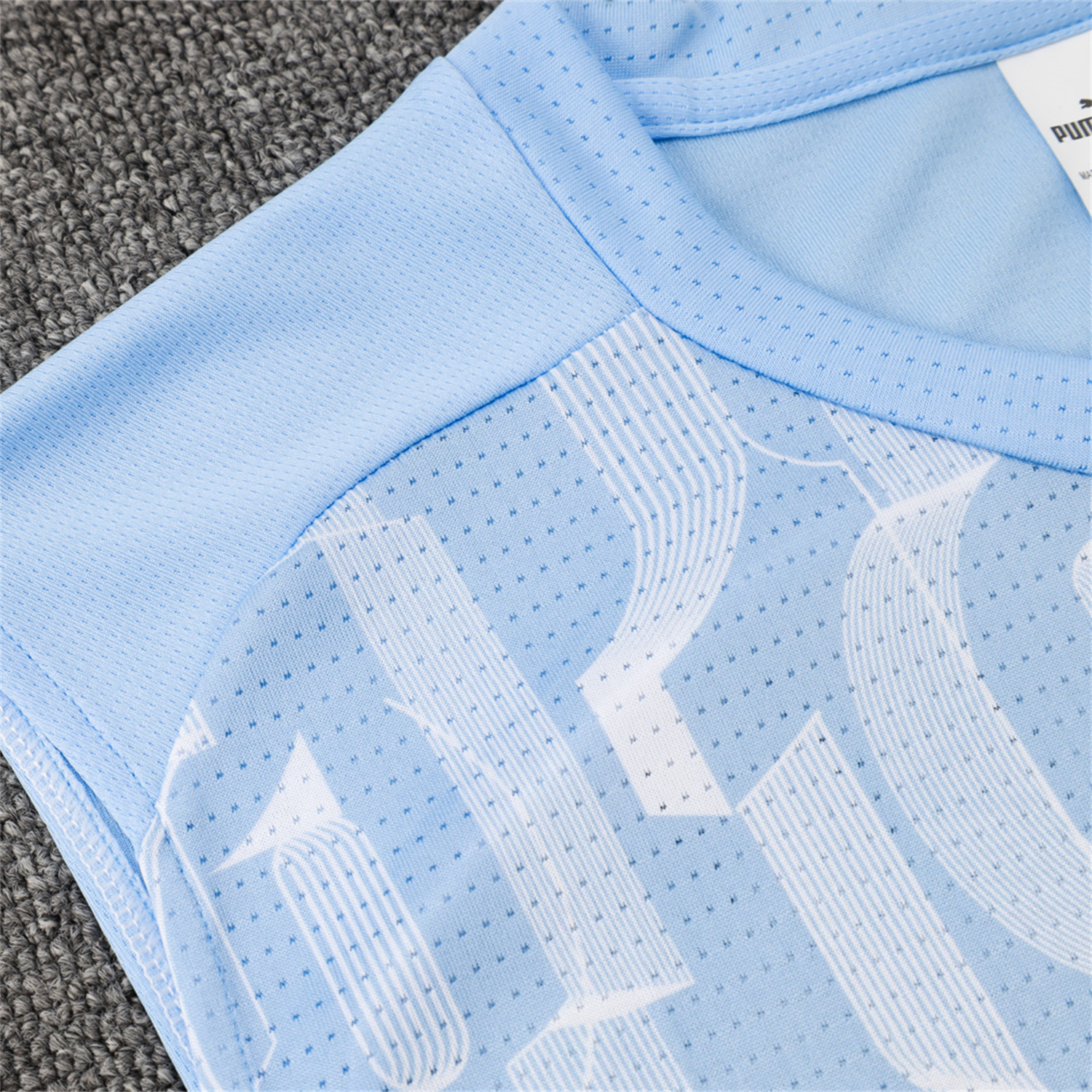 foot-Manchester City 25-26 Vest Training Set - Sky Blue Vest and Deep Blue Shorts