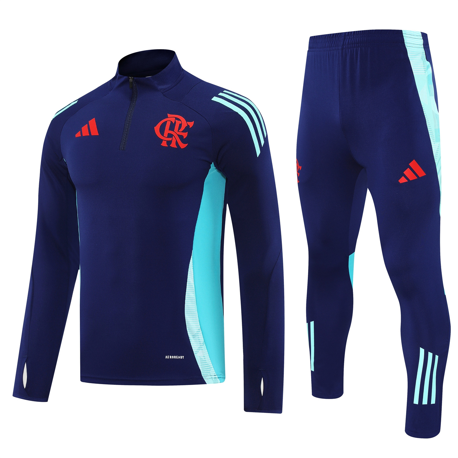 foot-Flamengo 25-26 Long Sleeve Training Set - Deep Blue Top & Deep Blue Pants