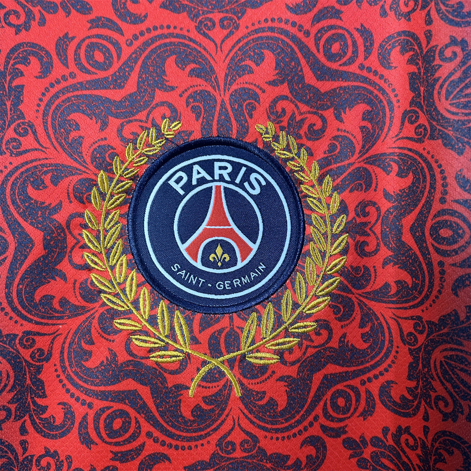 foot-Paris Saint-Germain PSG 25-26 Champions League Commemorative Edition Red Blue Flower Pattern T-shirts