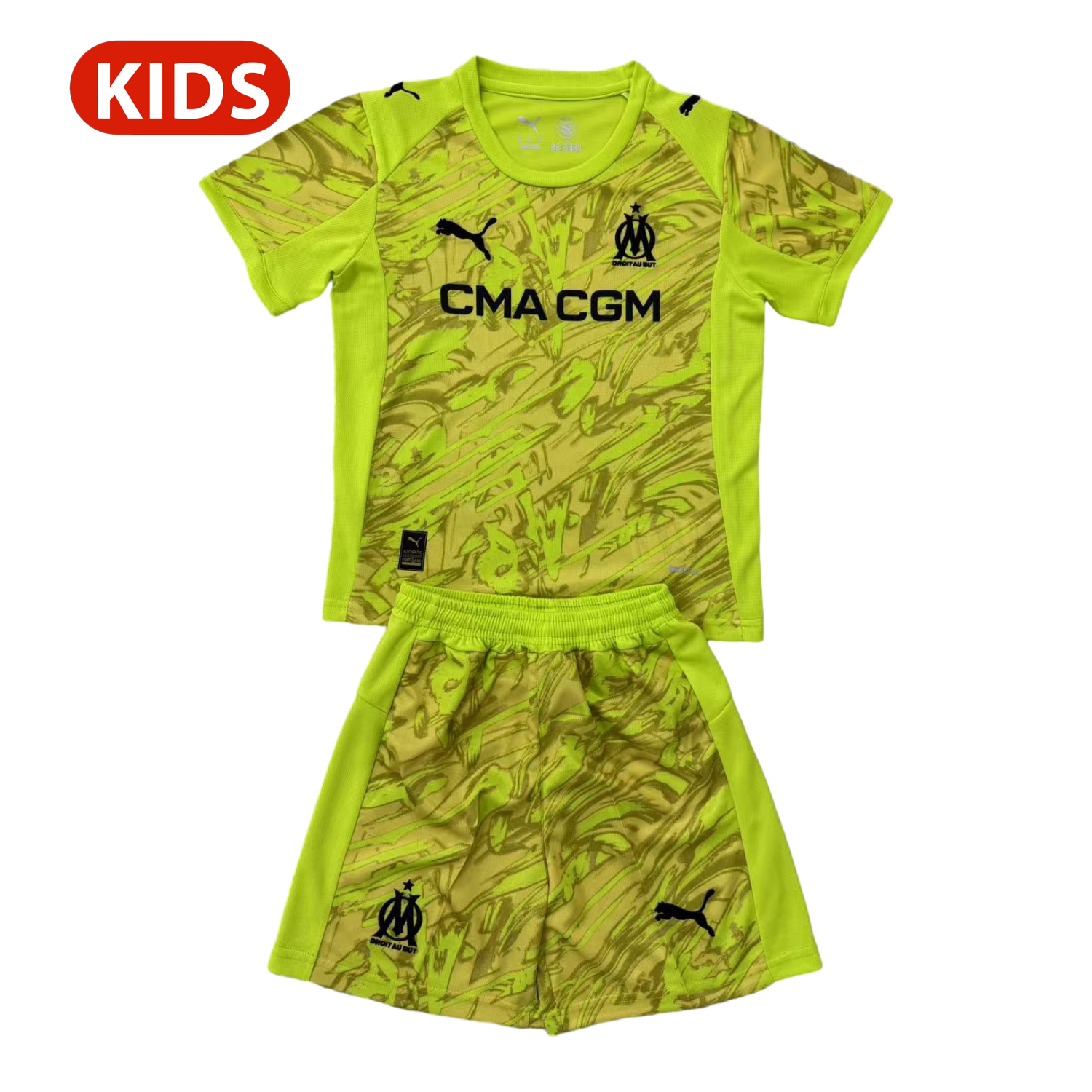 foot-Marseille 25-26 Green Goalkeeper Kids Kit