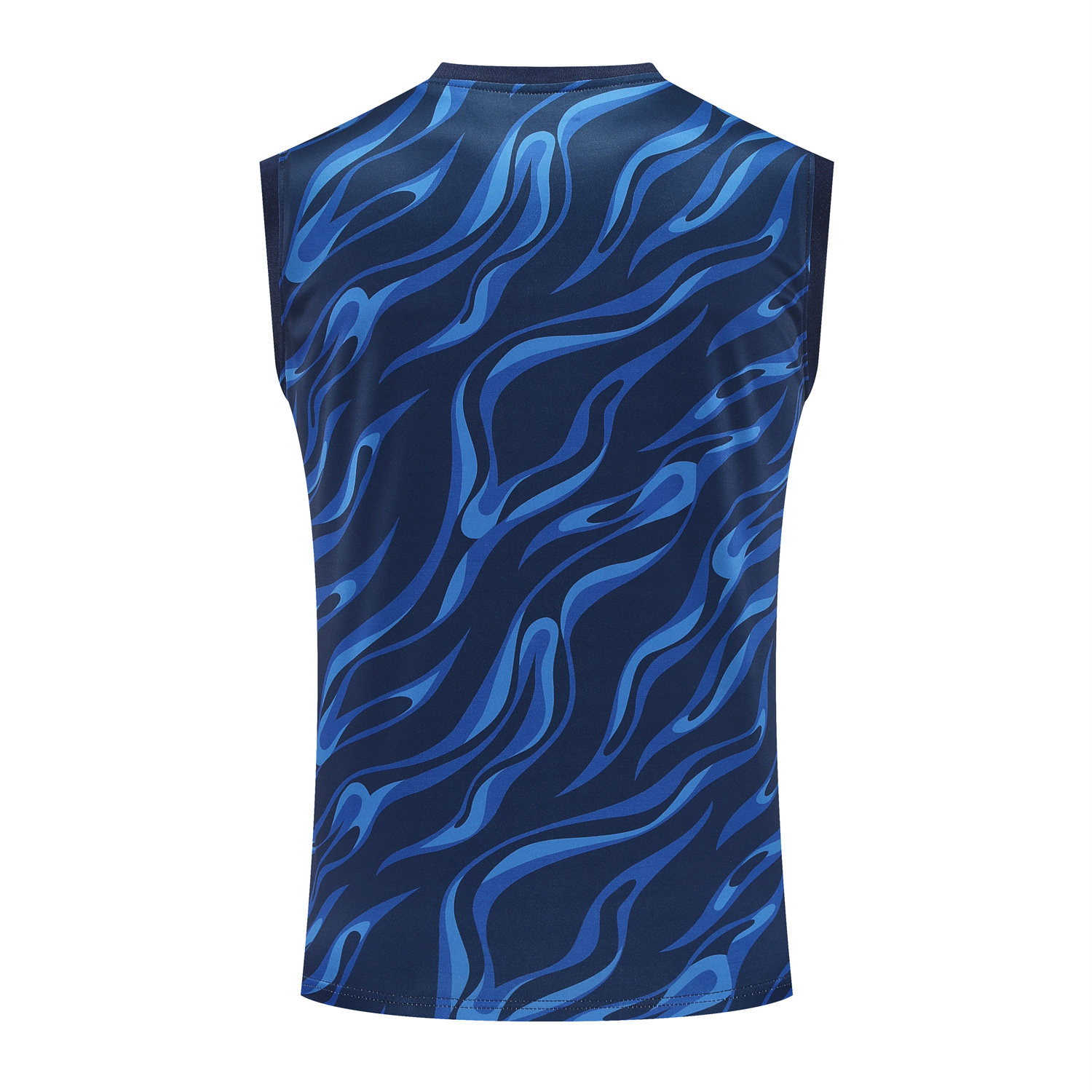 foot-Real Madrid 25-26 Vest Training Set - Blue Water Pattern Top & Deep Blue Shorts