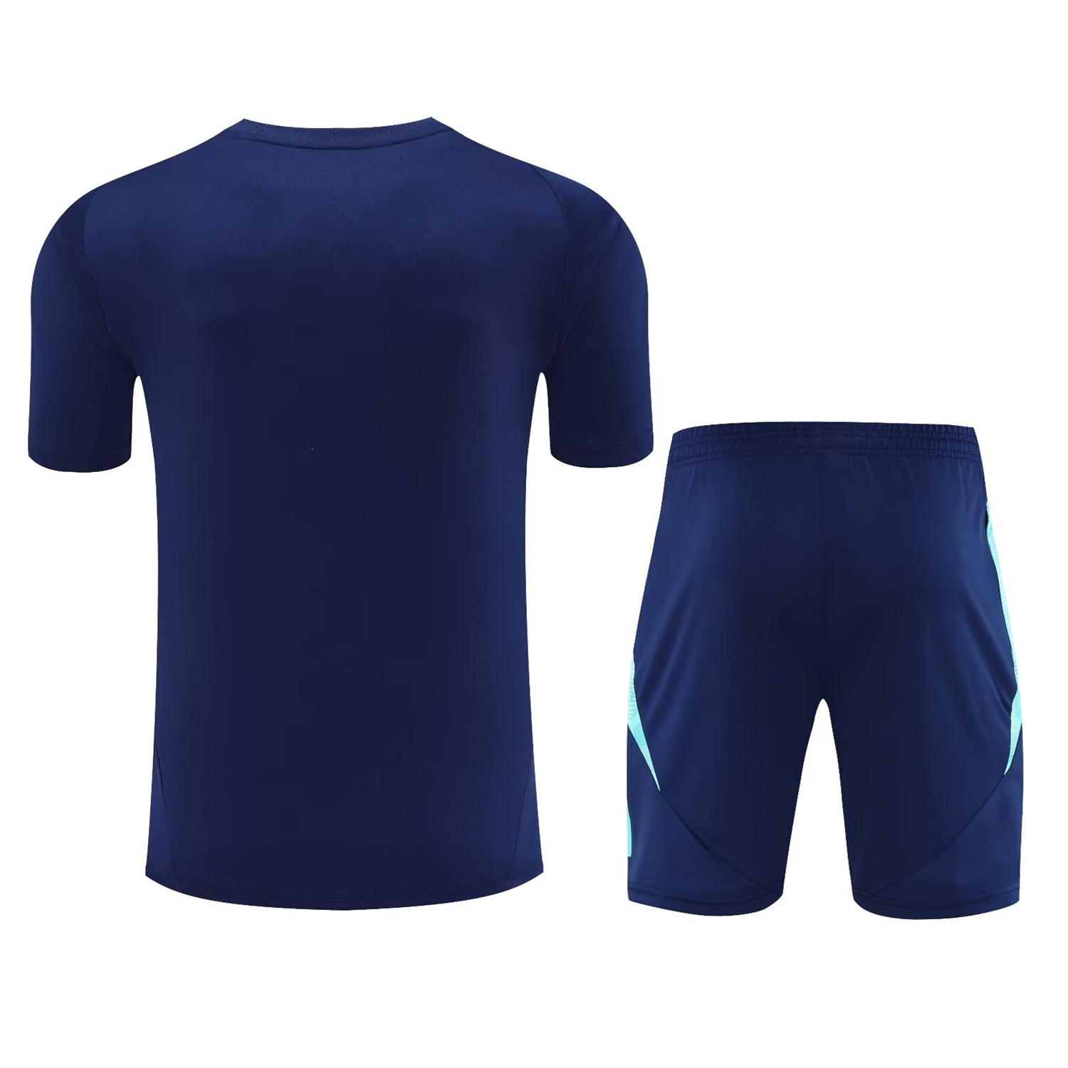 foot-Flamengo 25-26 Short-Sleeve Kids Training Set - Royal Blue With Royal Blue