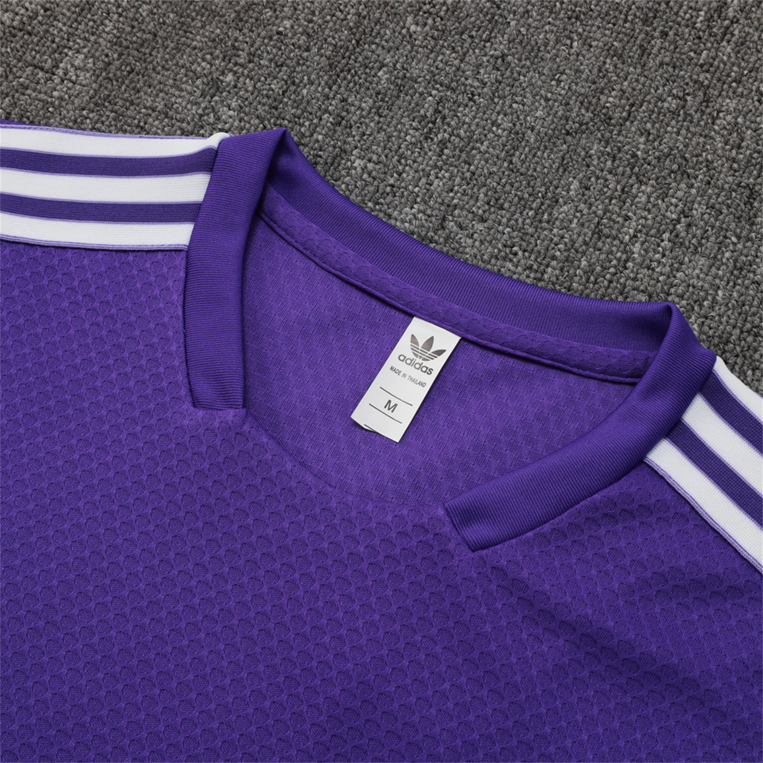 foot-Real Madrid 25-26 Throwback Trefoil Short-Sleeve Training Set - Purple