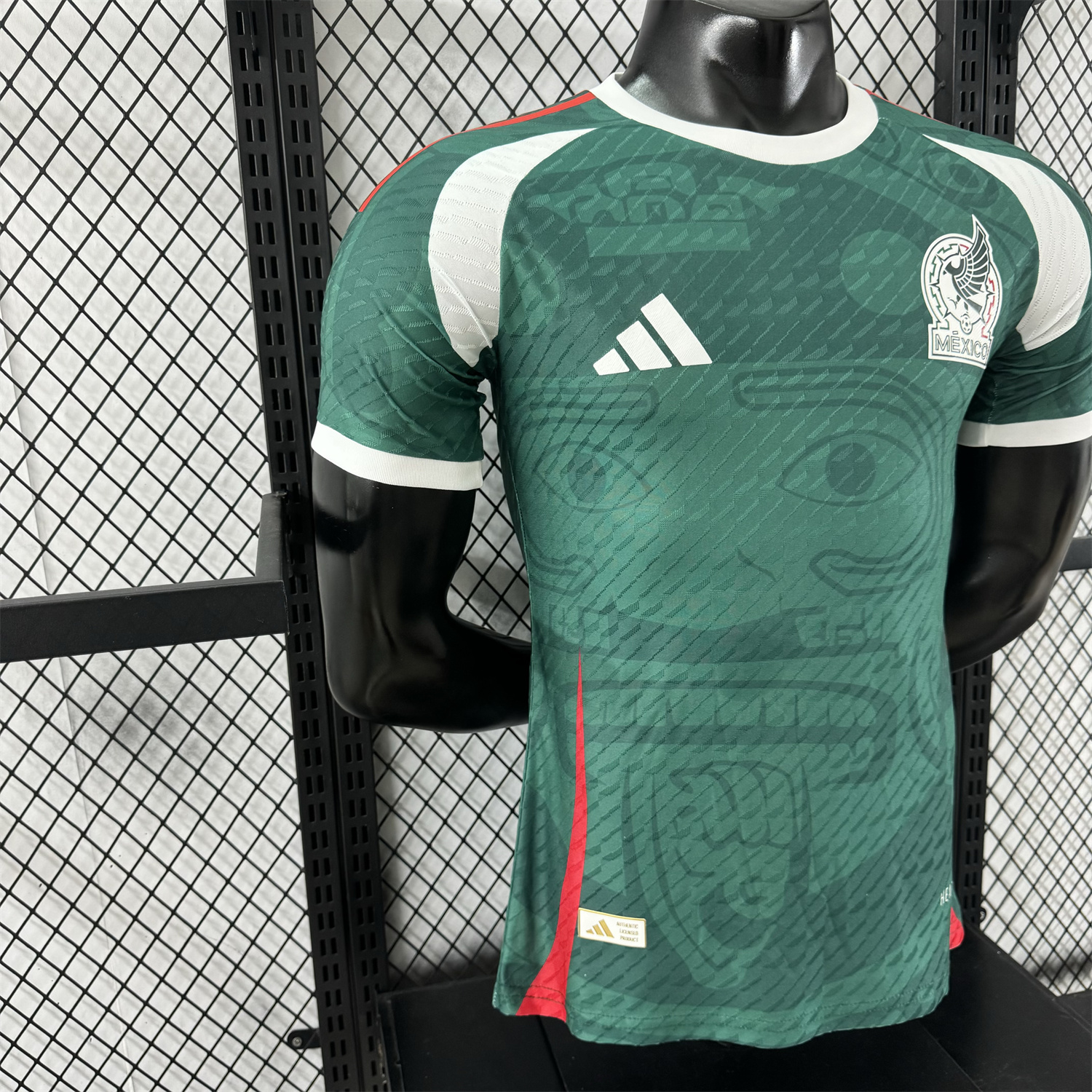 foot-Mexico 25-26 Green Human Face Shaped Pattern Special Jersey - Player Version