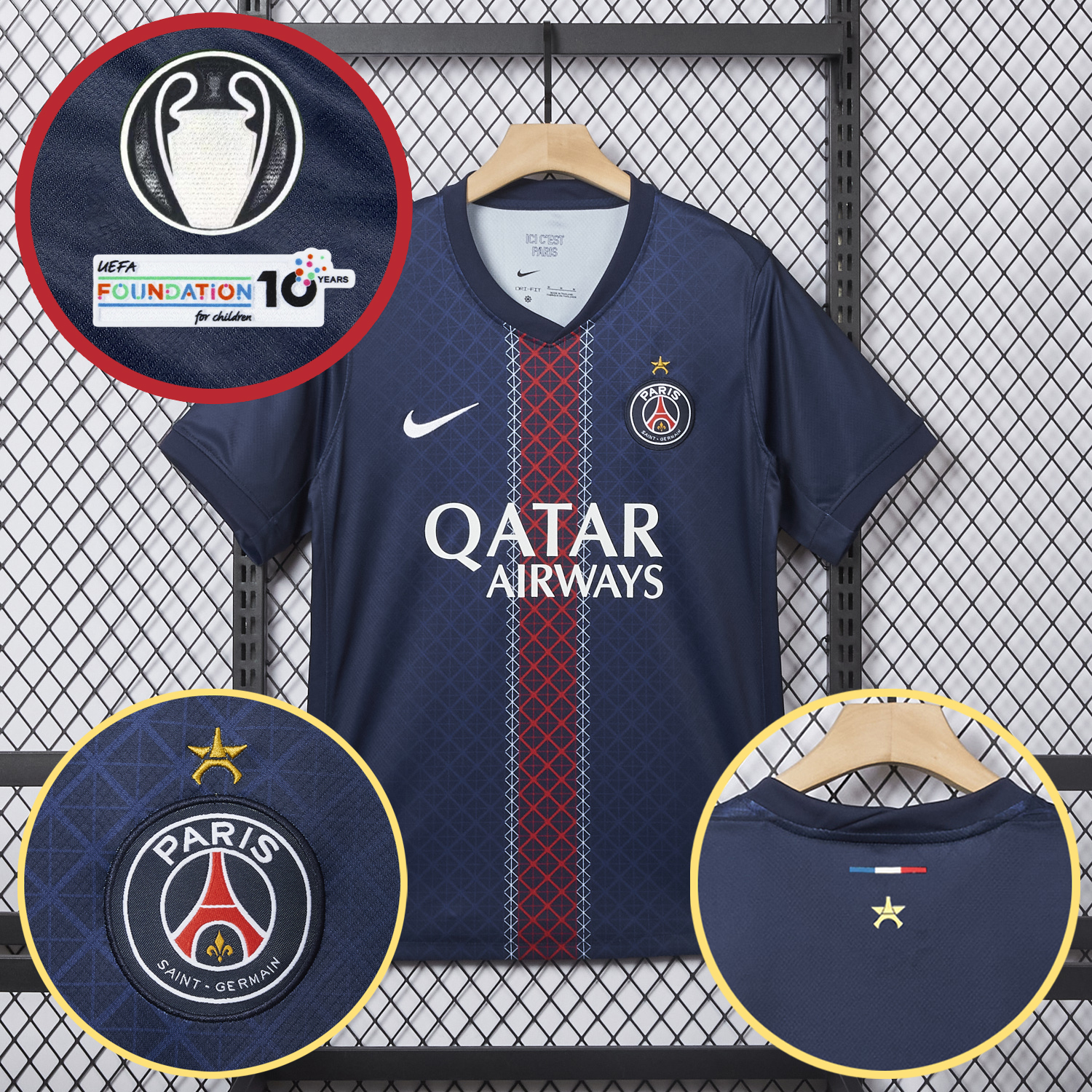 foot-Paris Saint-Germain PSG 2025 Champions League Eiffel Tower Star Jersey - Fans Version