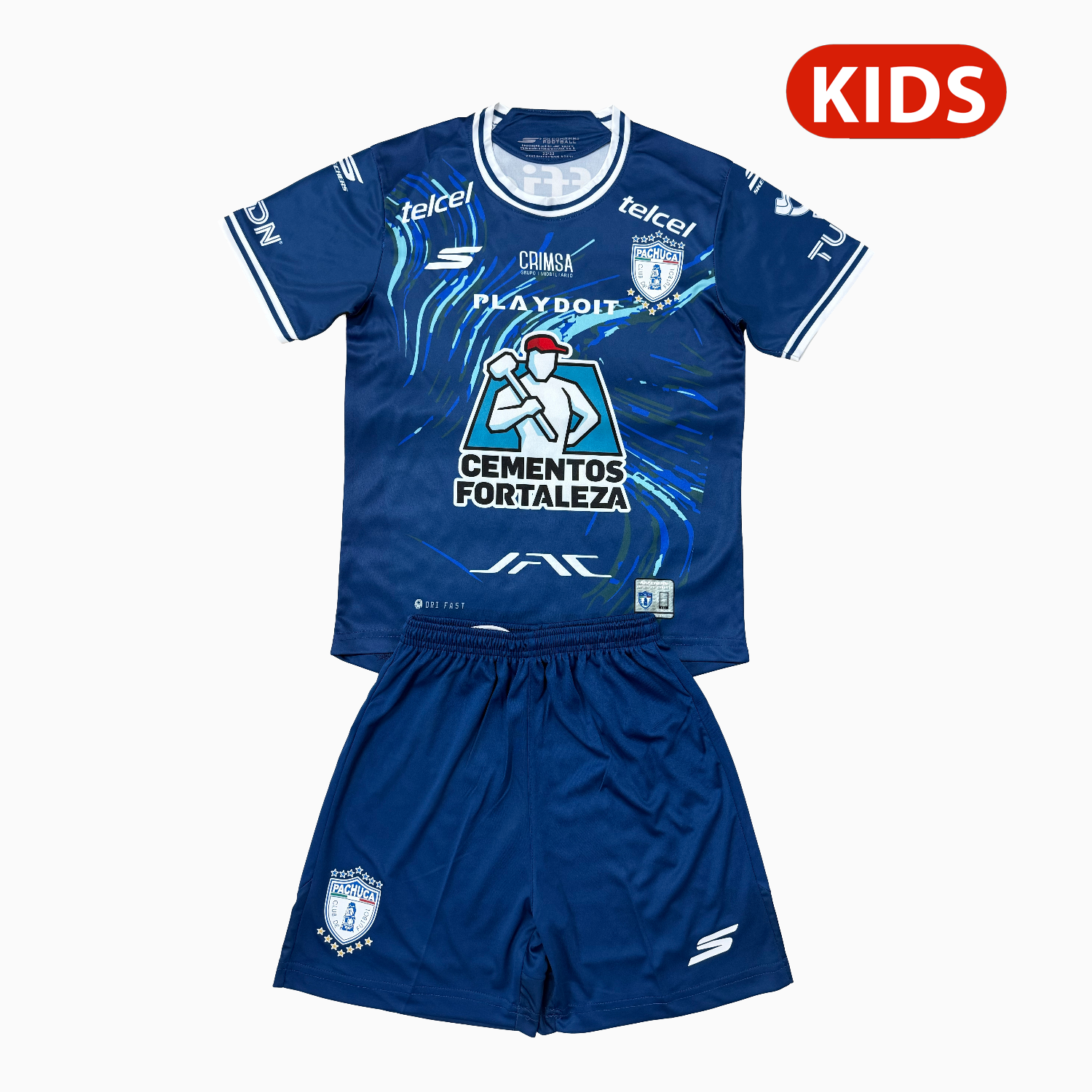 Unitedfootballkit.com | Pachuca 25-26 Away Blue Kids Kit -Customize Name, Number and Patch | Worldwide Shipping