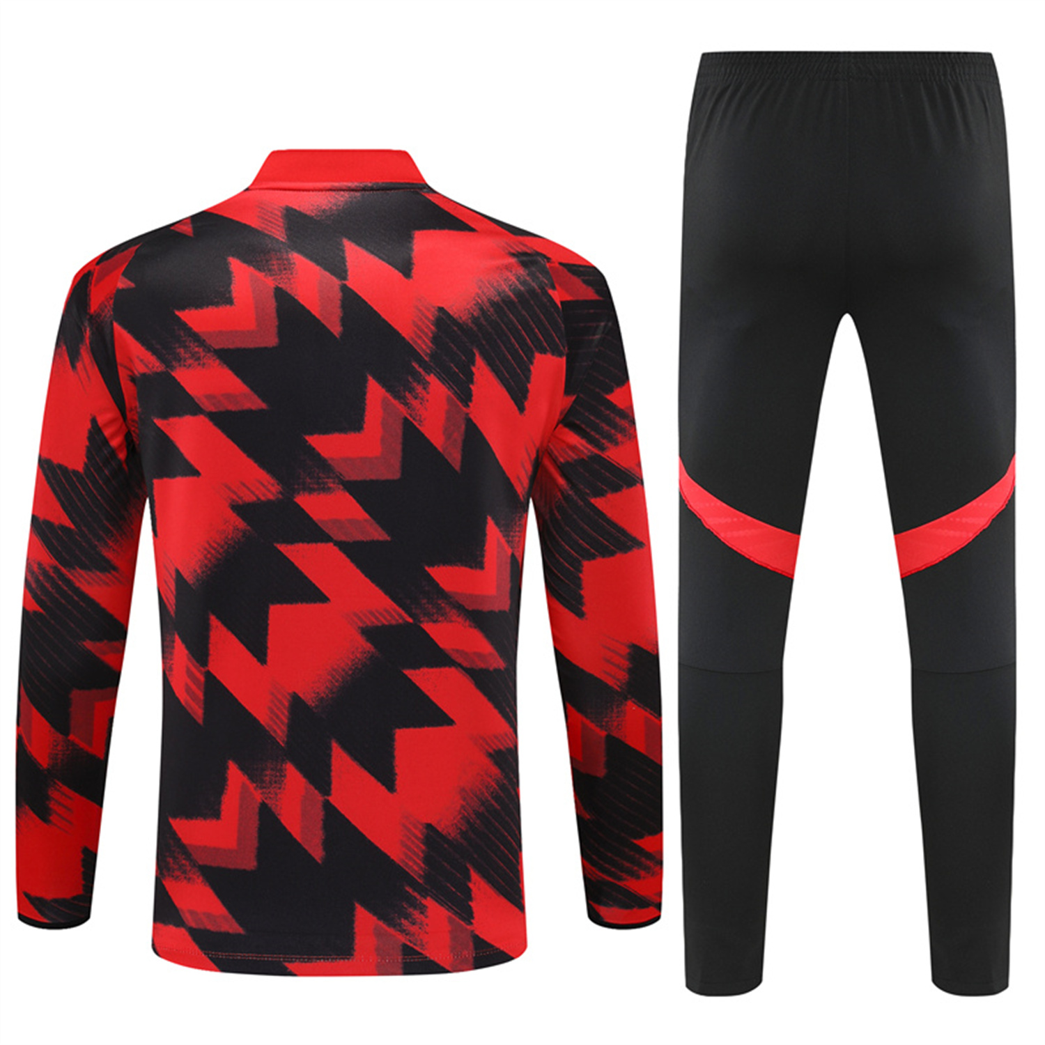 foot-Manchester United 25-26 Long Sleeves Training Set - Red-Black Top & Black Pants