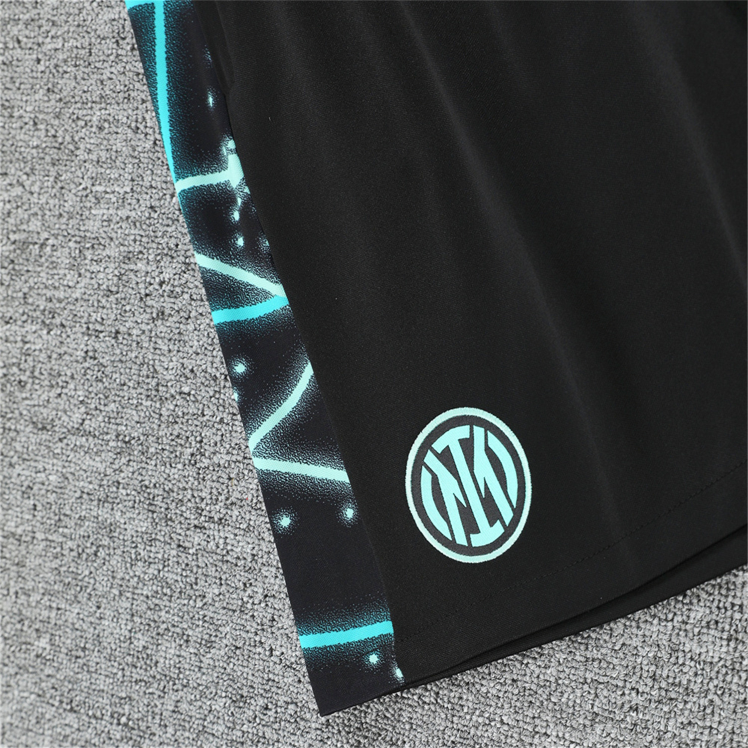 foot-Inter Milan 25-26 Vest Training Set - Blue Fluorescent Rays Black Vest & Black Shorts