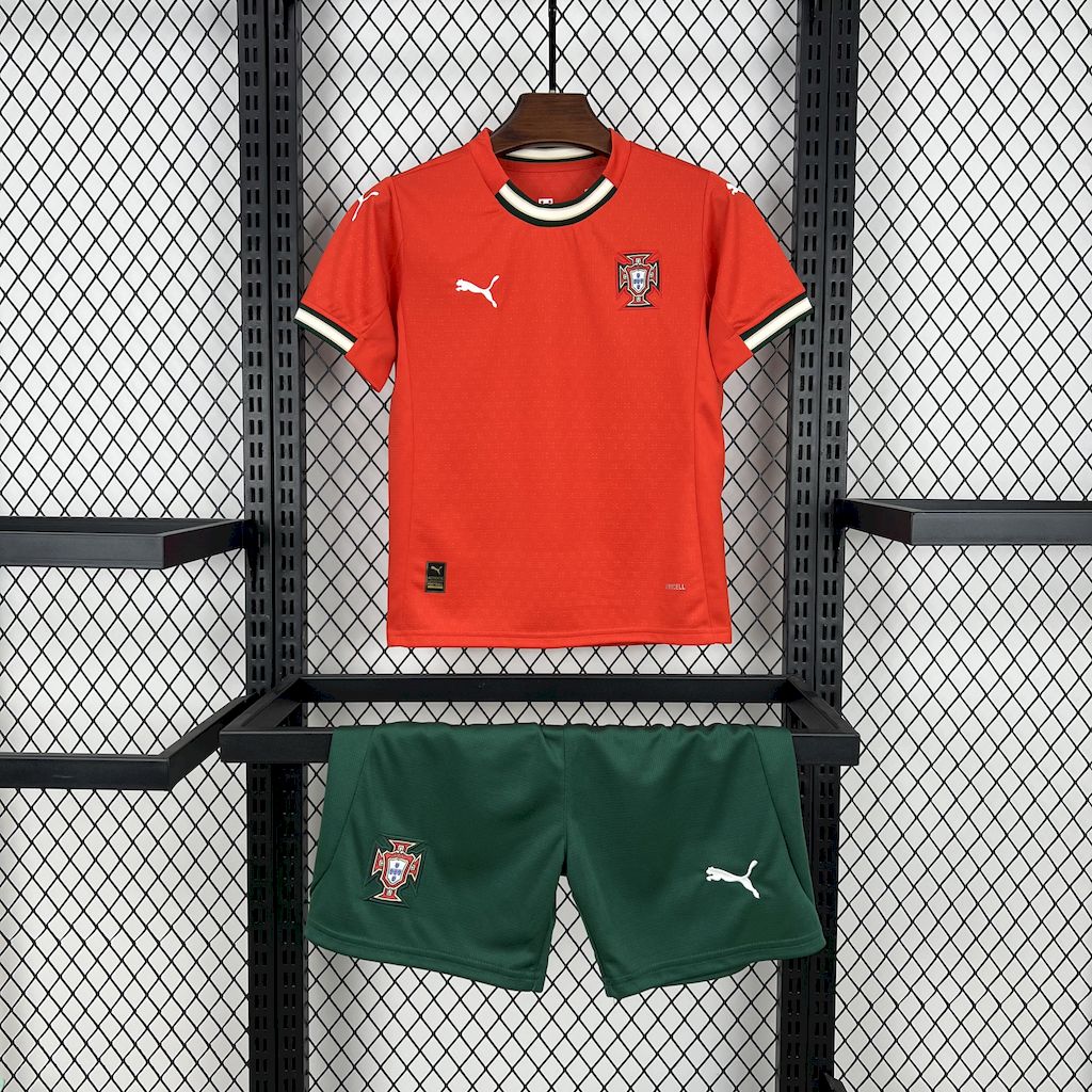 ManixJersey.com | Portugal 2025-26 Home Kids Kit -Customize Name, Number and Patch | Worldwide Shipping