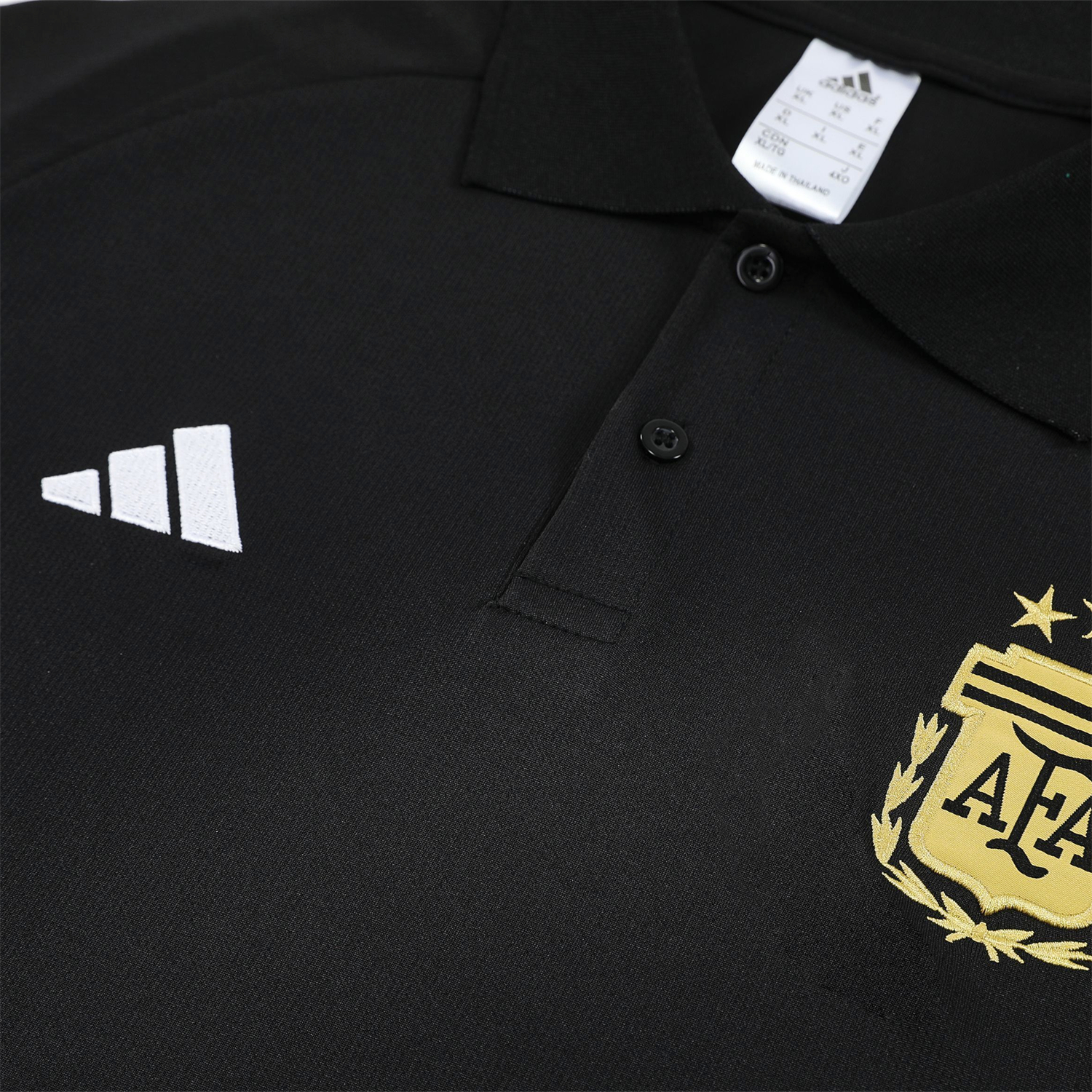 Unitedfootballkit.com | Argentina 2026 POLO Short-Sleeve Training Set - Black Top & Black Shorts -Customize Name, Number and Patch | Worldwide Shipping