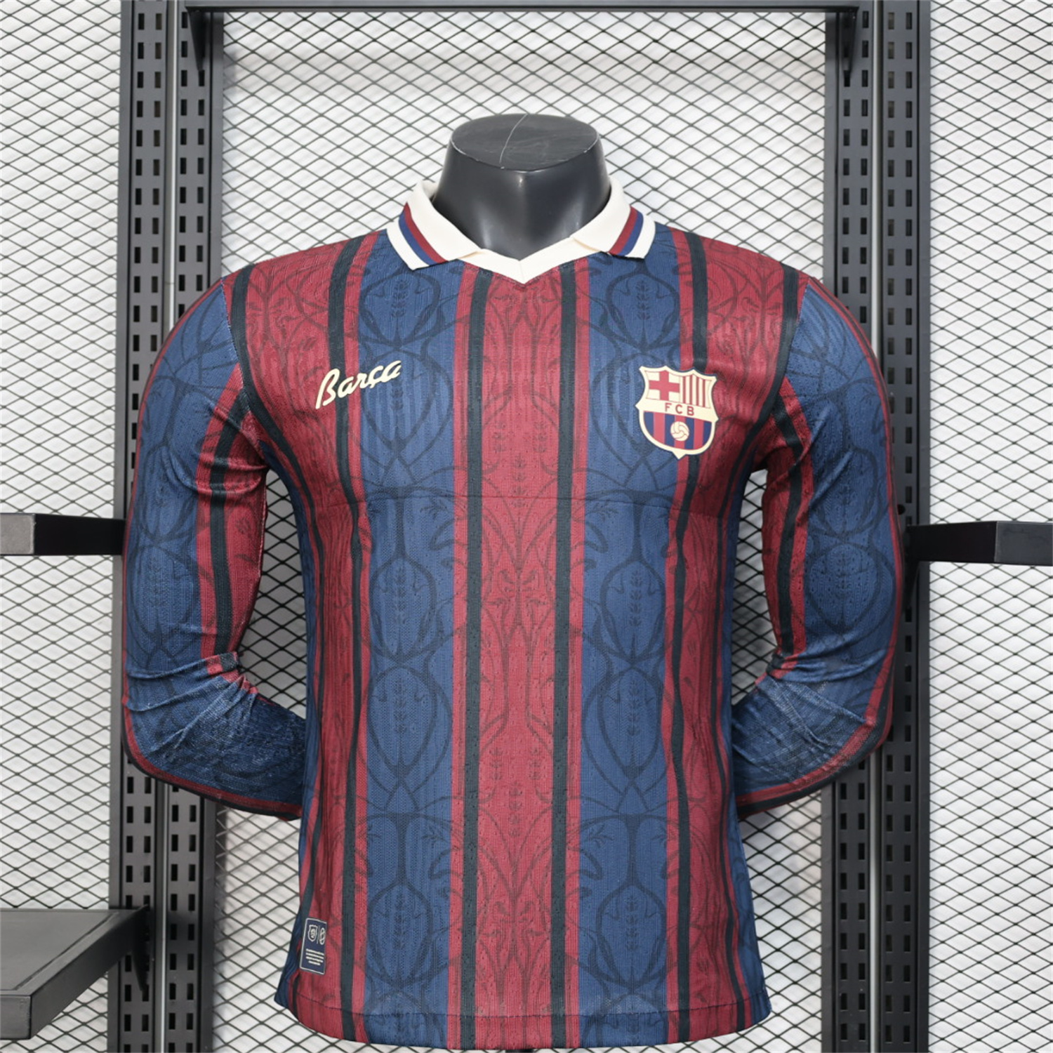 foot-Barcelona 25-26 125th Anniversary Throwback Long Sleeves Jersey - Player Version