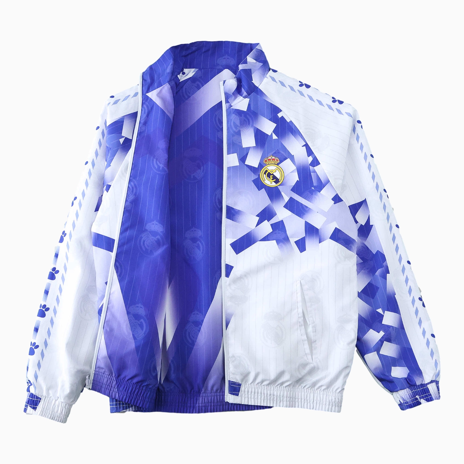 foot-Retro Real Madrid 1996-97 Double Sided Reversible Windbreaker - Blue & Green