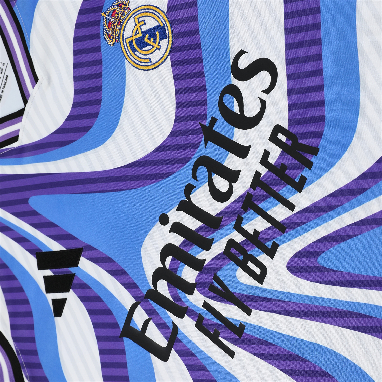 foot-Real Madrid 25-26 Vest Training Set - Blue Purple Curve Pattern Vest & Black Shorts